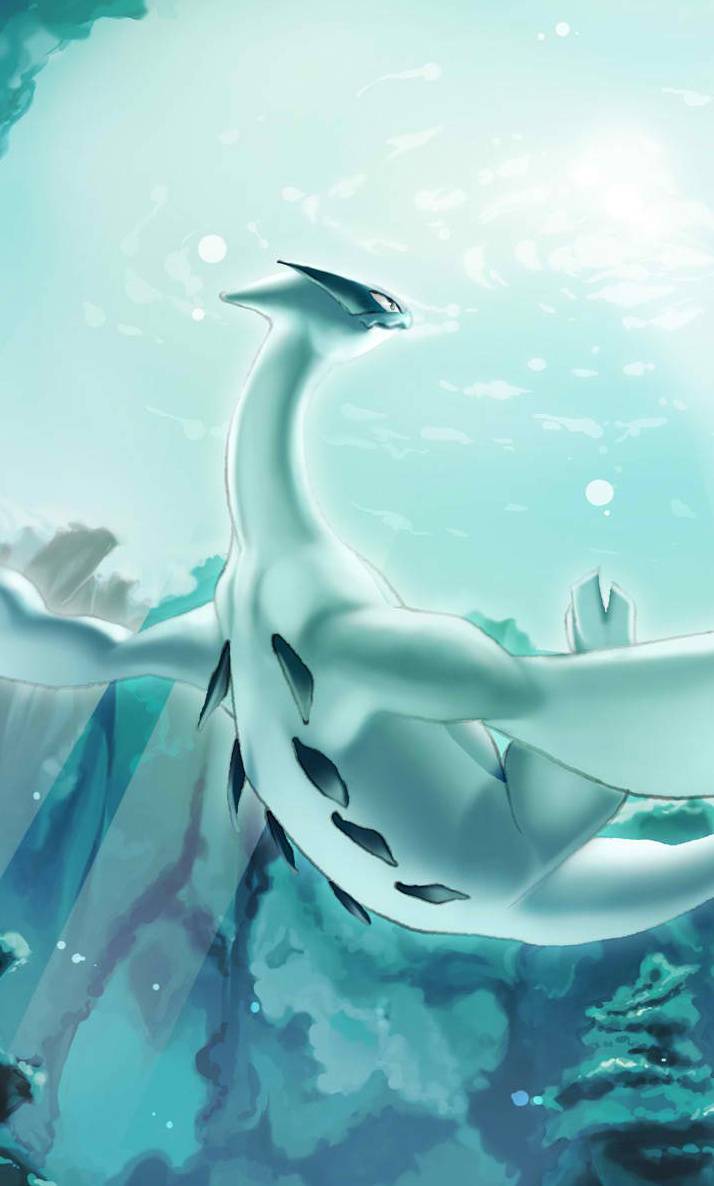 Lugia Pokémon acqua blu, 714x1186 Full HD Verticale, iPhone