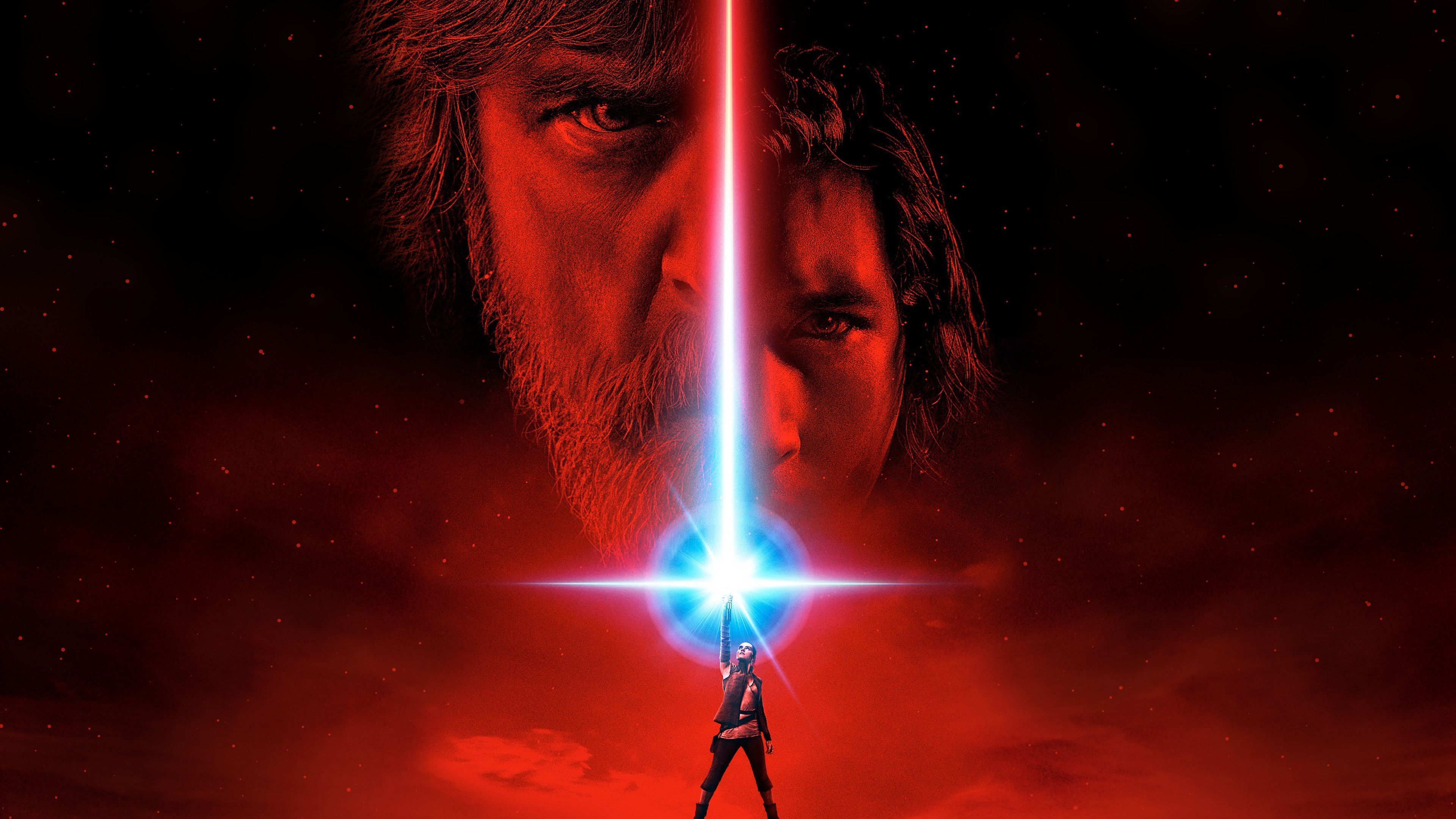 Luke Skywalker spada laser blu, 3840x2160 4K Ultra HD, Monitor 4K
