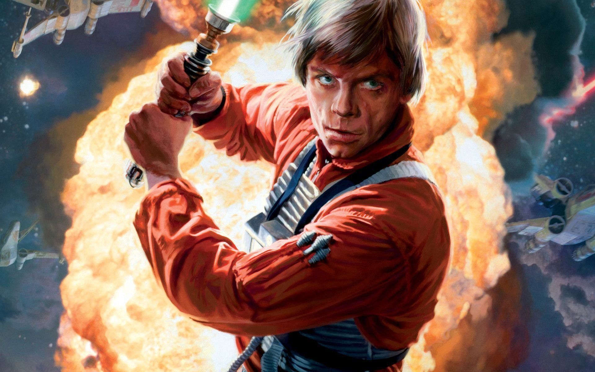 Luke Skywalker spada laser esplosione, 1920x1200 Full HD+ WUXGA, PC Desktop