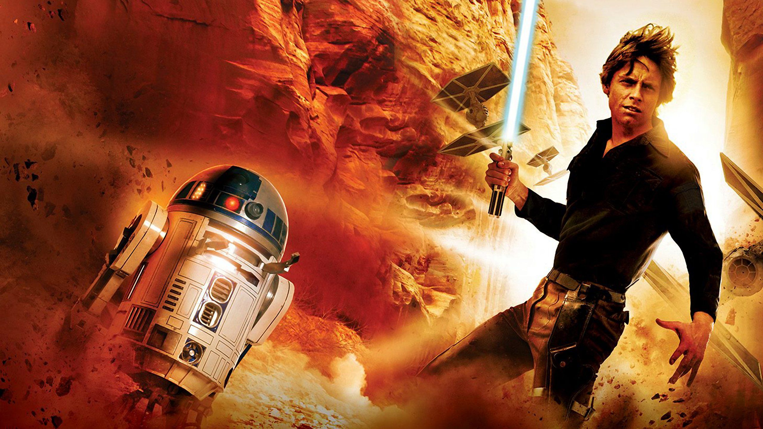 Luke Skywalker con R2-D2, 2560x1440 QHD, Laptop