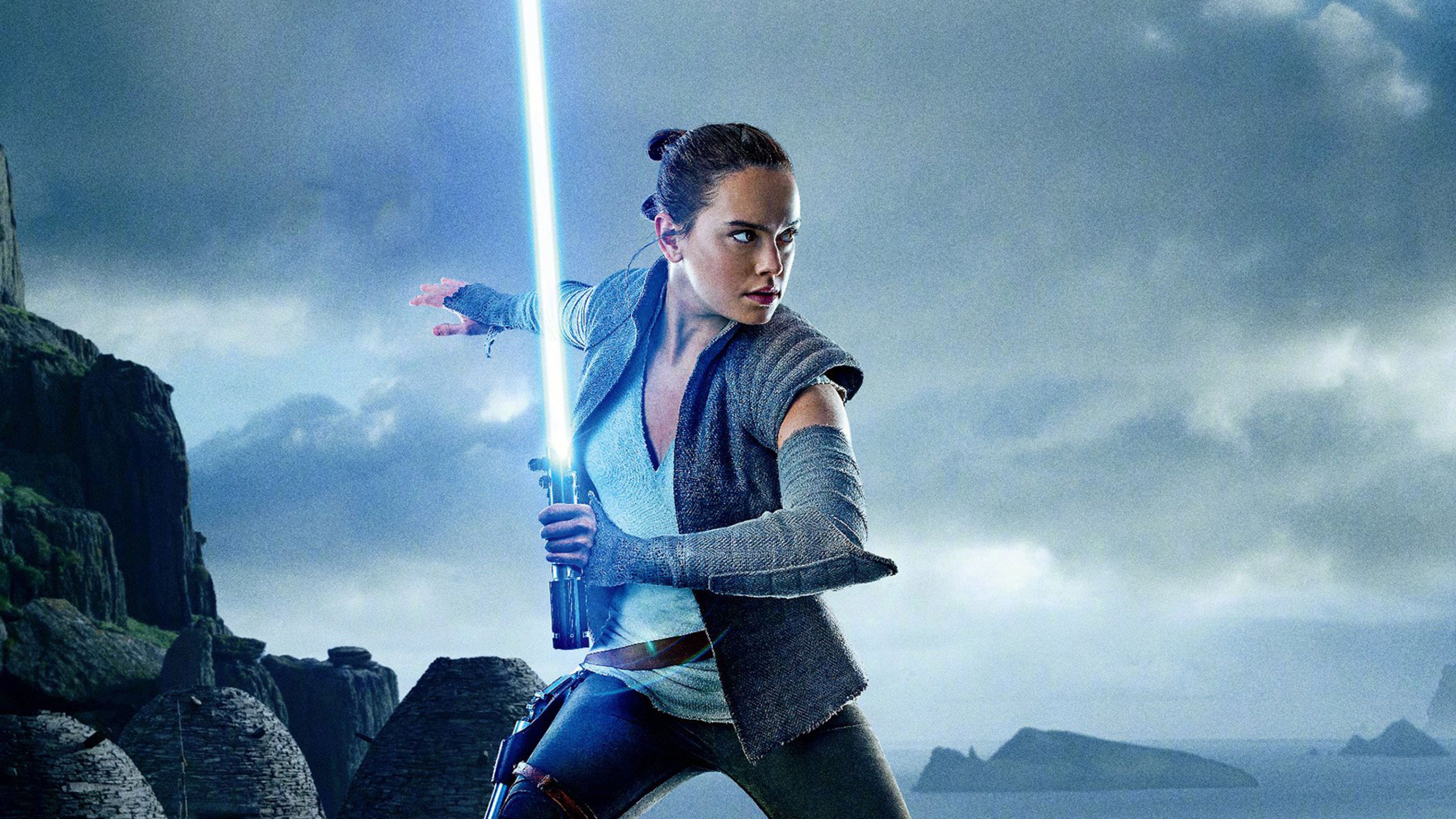 Rey con spada laser blu, 7680x4320 Ultra HD, Monitor 4K
