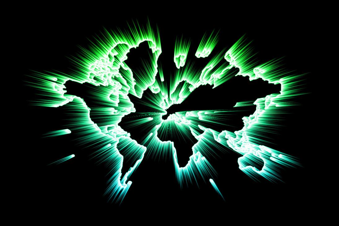 Mappa del mondo verde luminosa, 1095x730 HD, Desktop