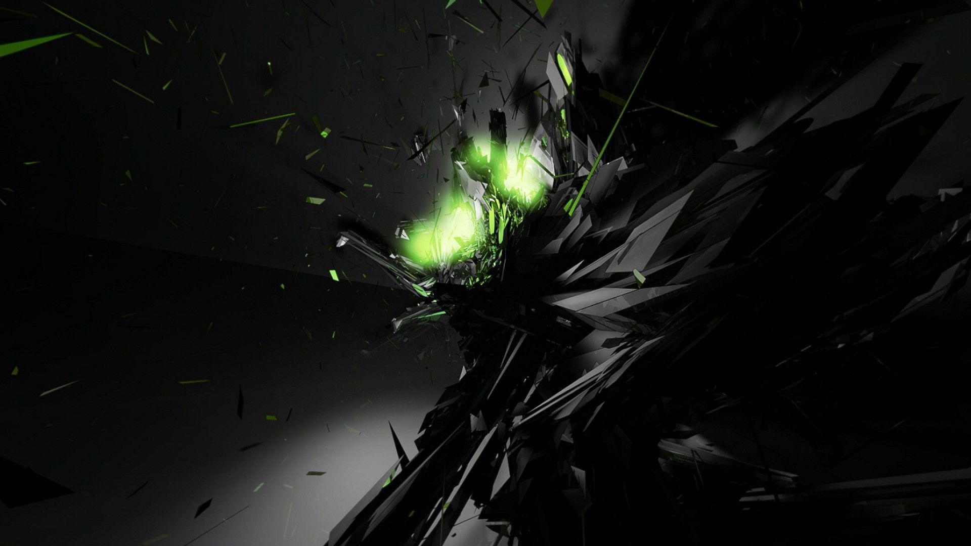 Astratto scuro con bagliore verde, 1920x1080 Full HD 1080p, PC Desktop