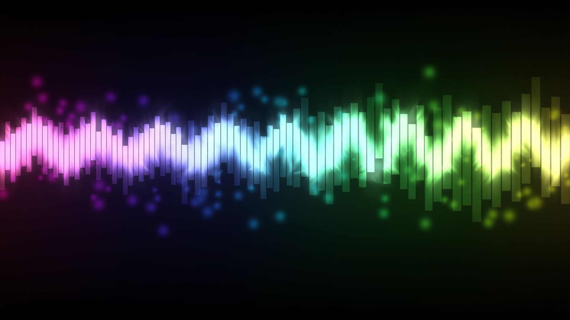 Onda audio colorata al buio, 1920x1080 Full HD 1080p, Desktop