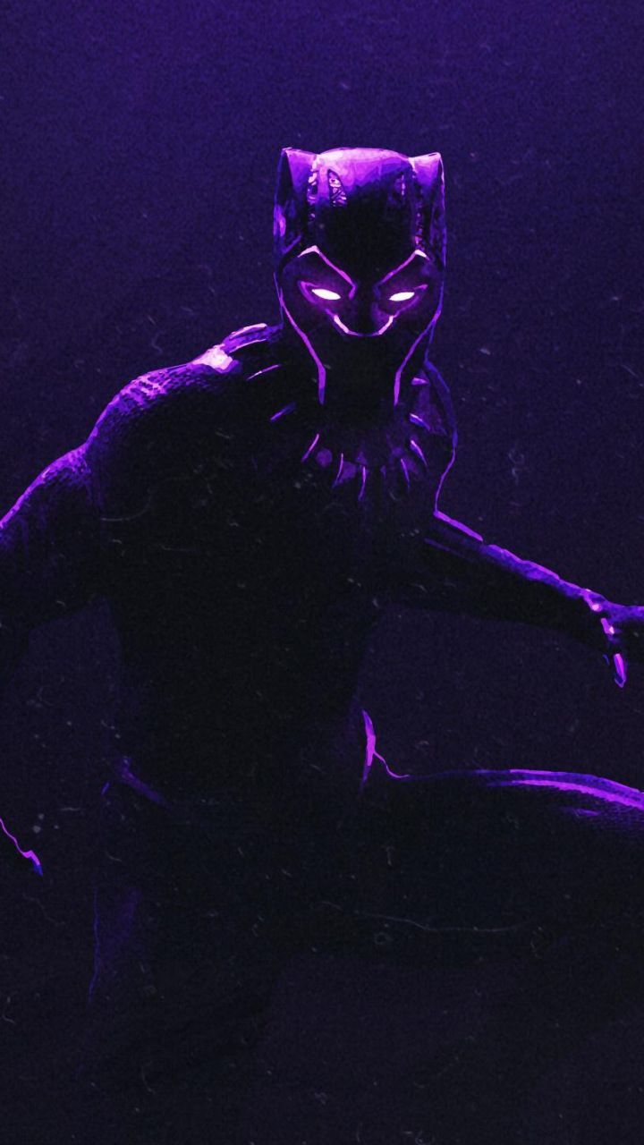 Black Panther tuta viola luminosa, 720x1280 Verticale, Telefono
