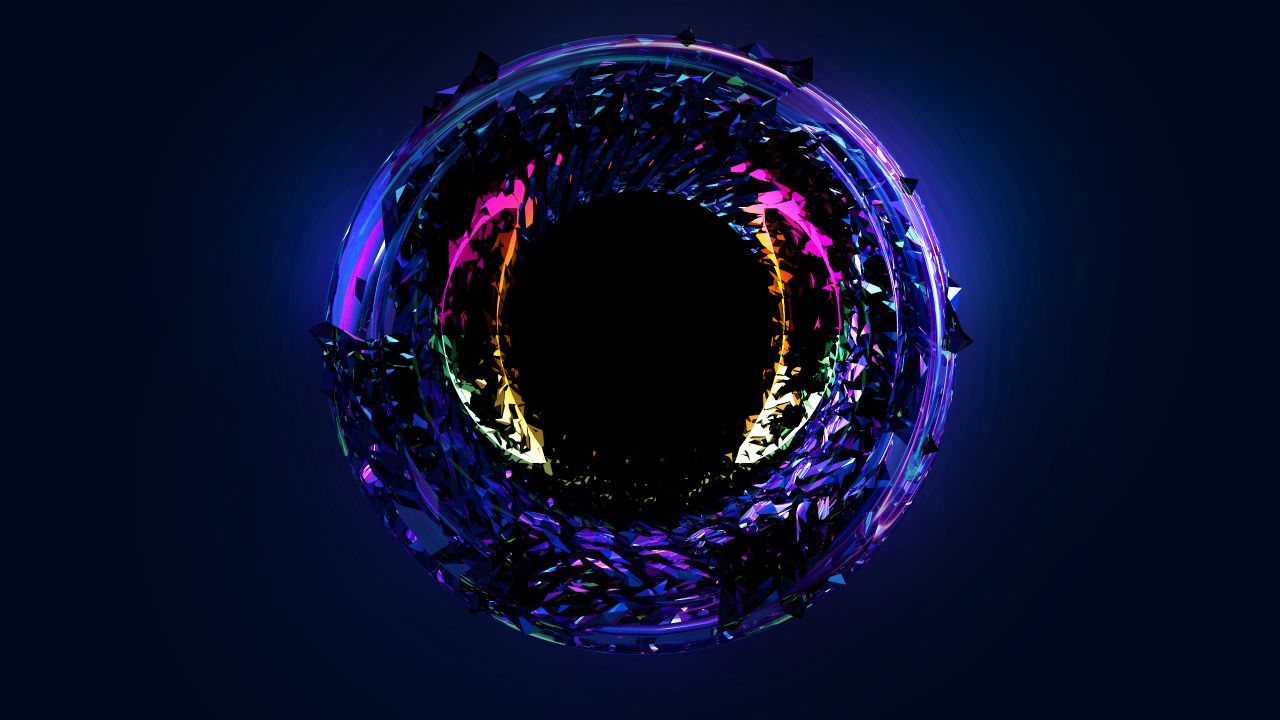 Sfera frattale neon luminosa, 1280x720 720p, Laptop