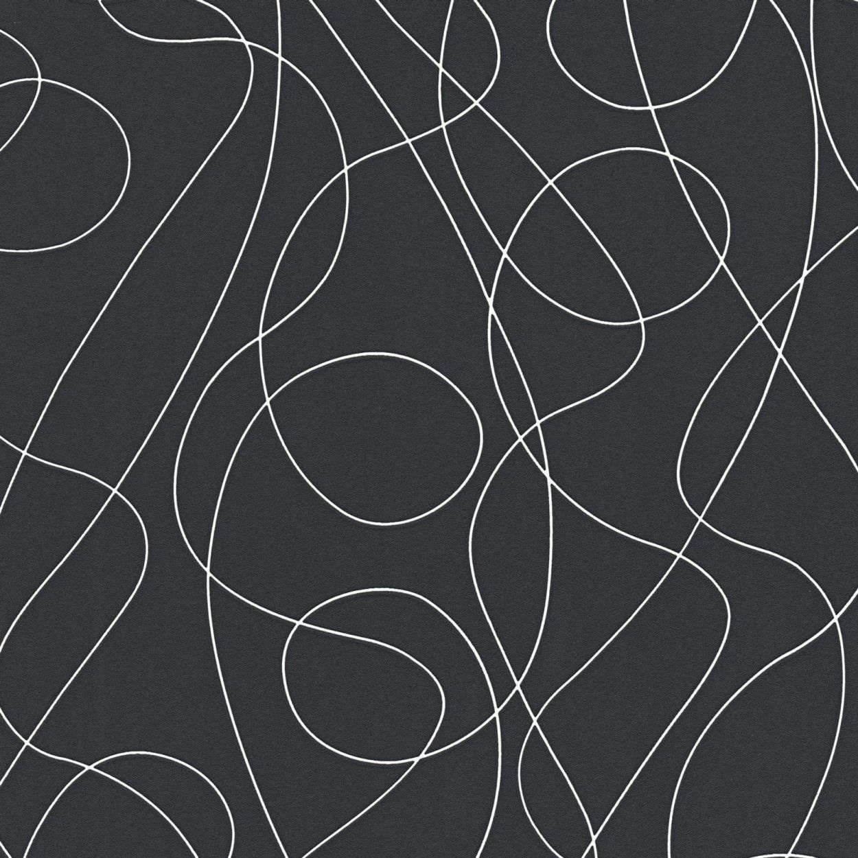 Linee curve bianche su nero, 1250x1250 HD, Desktop