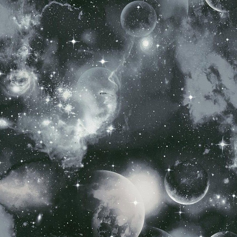 Pianeti e stelle cosmiche grigio, 900x900 HD, Desktop