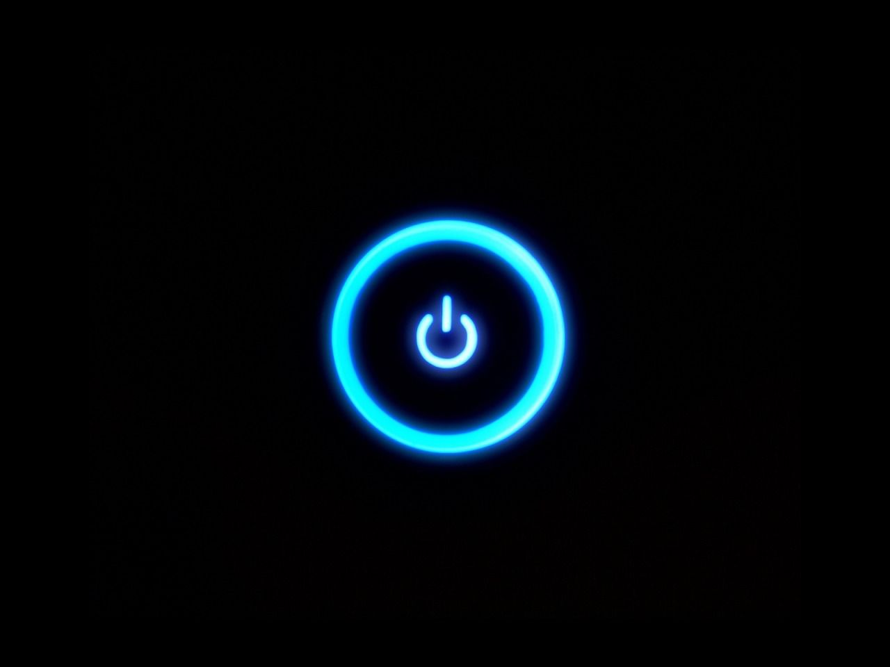 Icona power blu neon, 1280x960 HD, Desktop