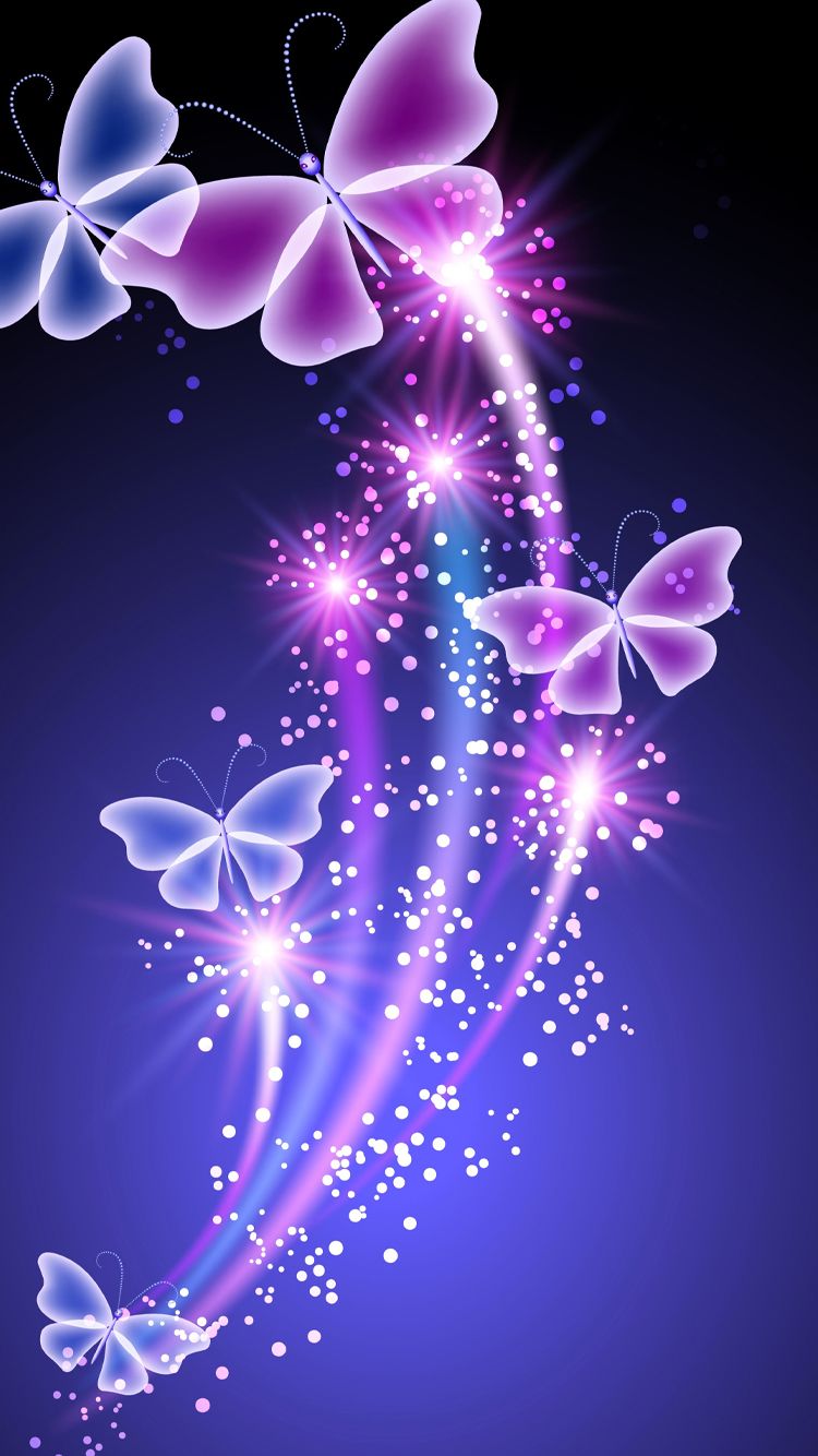 Farfalle viola luminose brillanti, 750x1334 Full HD Verticale, iPhone