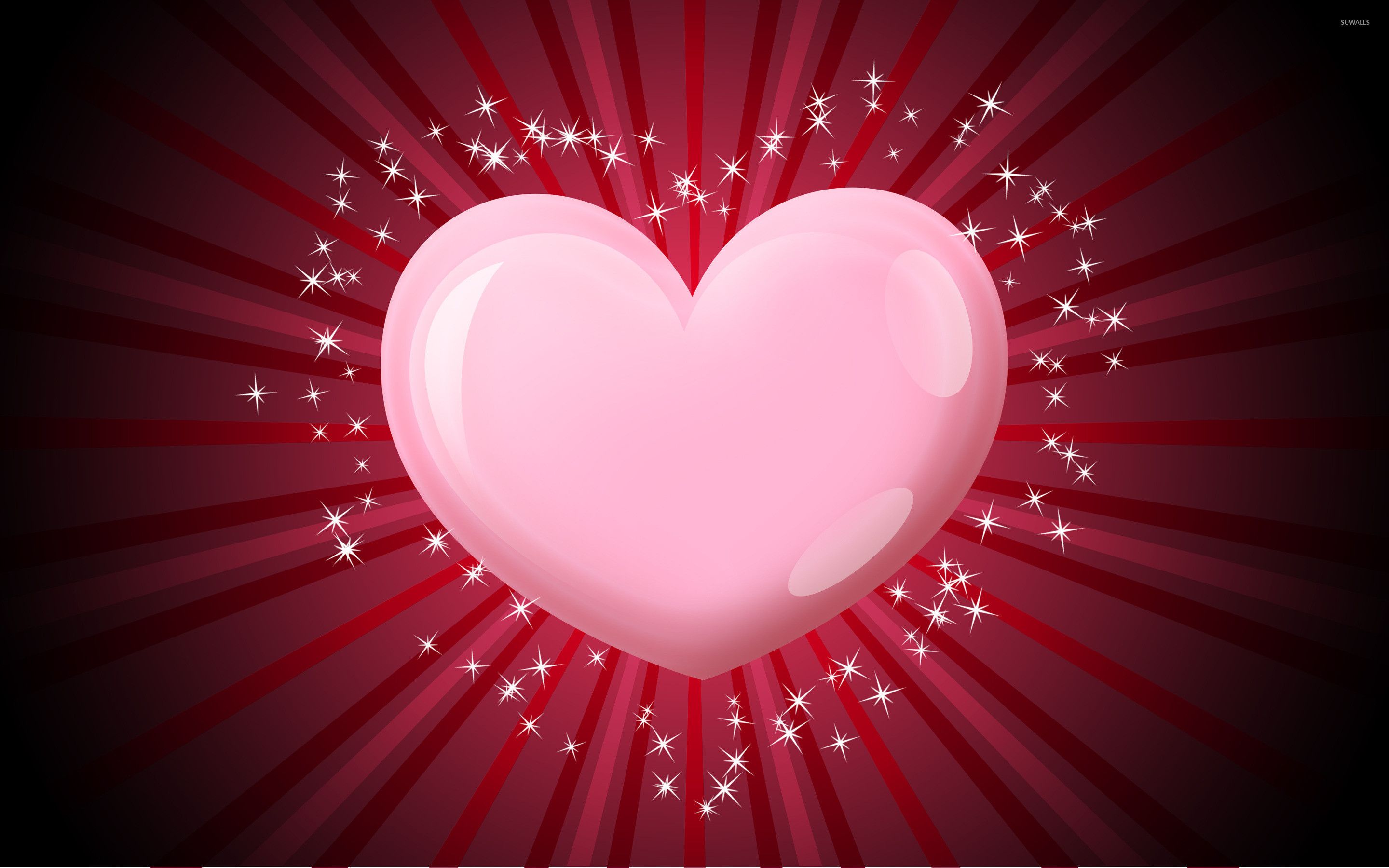 Cuore rosa scintillante sfondo rosso, 2880x1800 WQXGA, MacBook Pro
