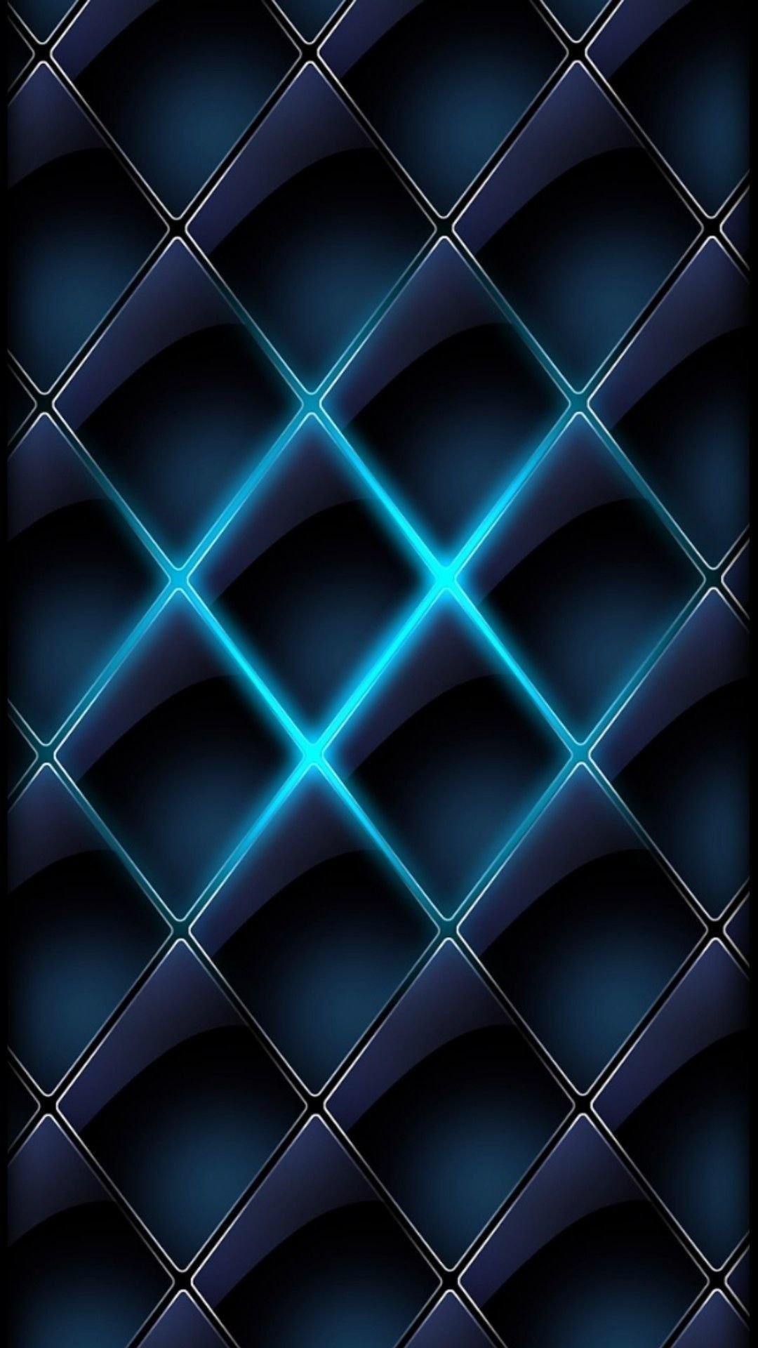 Motivo geometrico trapuntato blu neon, 1080x1920 Full HD Verticale, iPhone