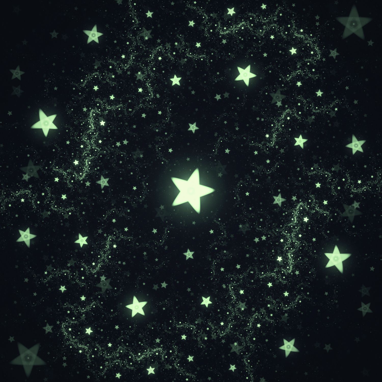 Stelle luminescenti su sfondo nero, 1500x1500 720p, PC