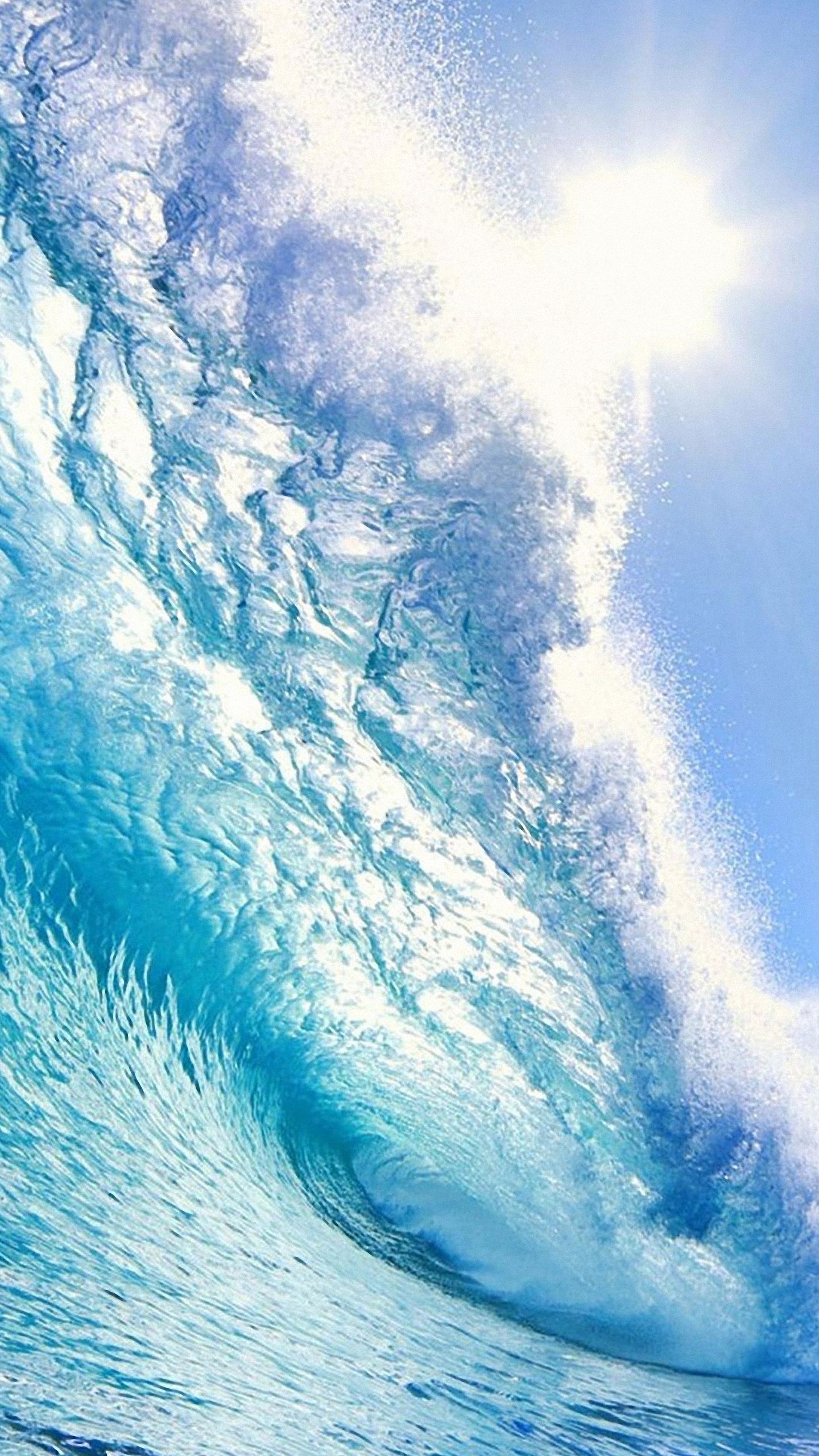 Onda oceanica blu turchese, 1440x2560 Verticale, Samsung Galaxy