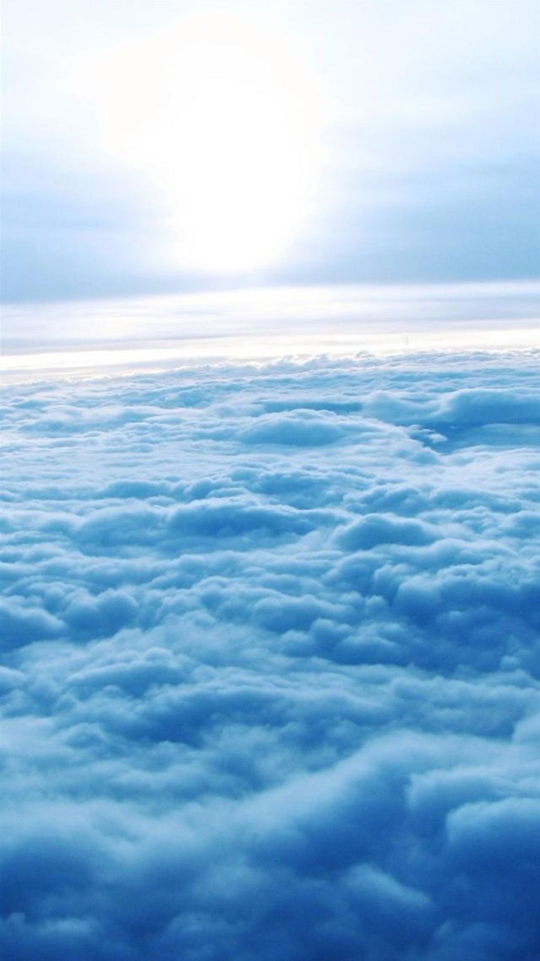 Nuvole viste dall'alto, cielo blu, 1080x1920 Full HD Verticale, iPhone