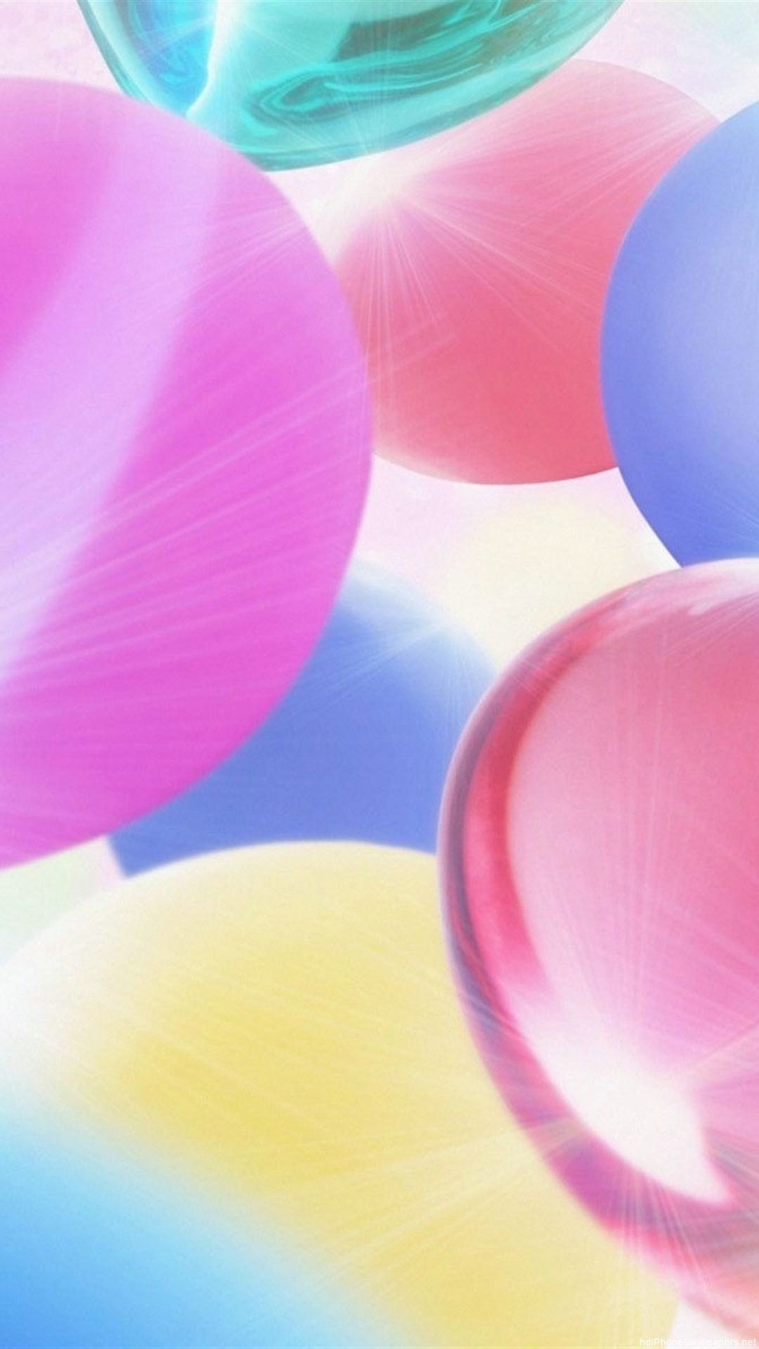 Sfere colorate luminose pastello, 1080x1920 Verticale, Samsung Galaxy
