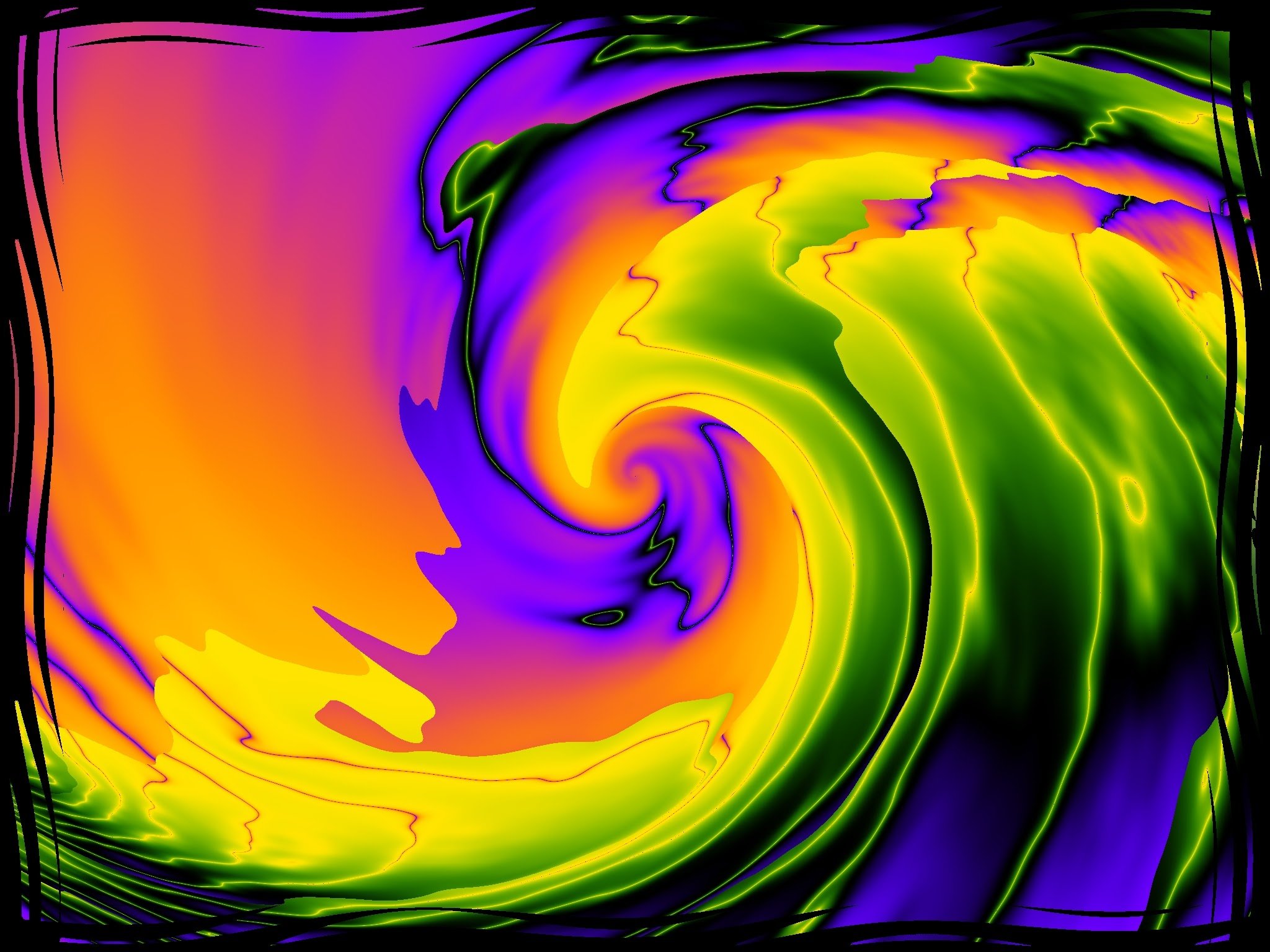 Spirale psichedelica viola verde arancione, 2048x1536 Hi-Res, PC