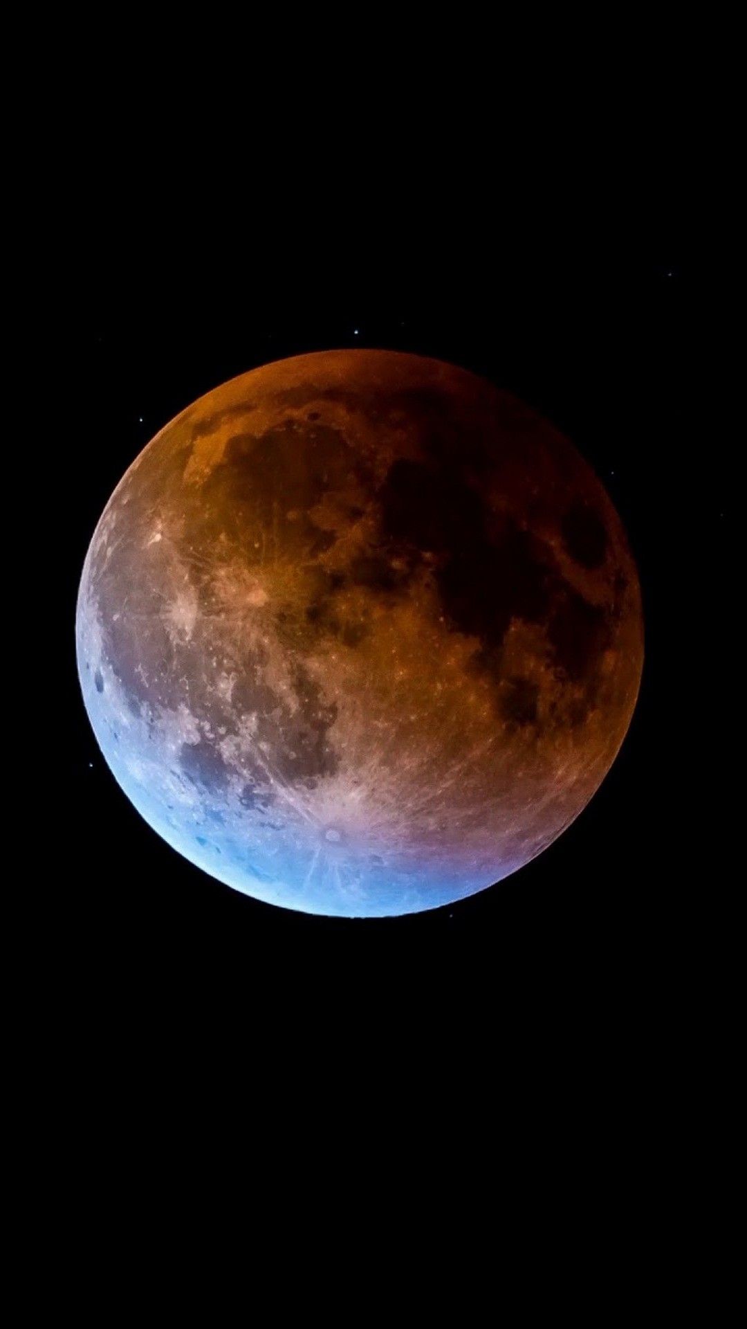 Luna eclissata rossa e blu, 1080x1920 Full HD Verticale, iPhone Pro