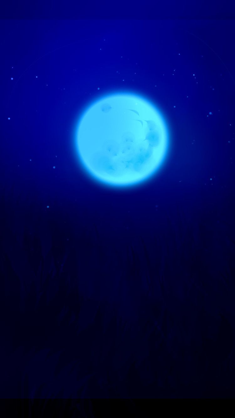 Luna blu notte stellata, 750x1334 Full HD Verticale, iPhone Pro Max