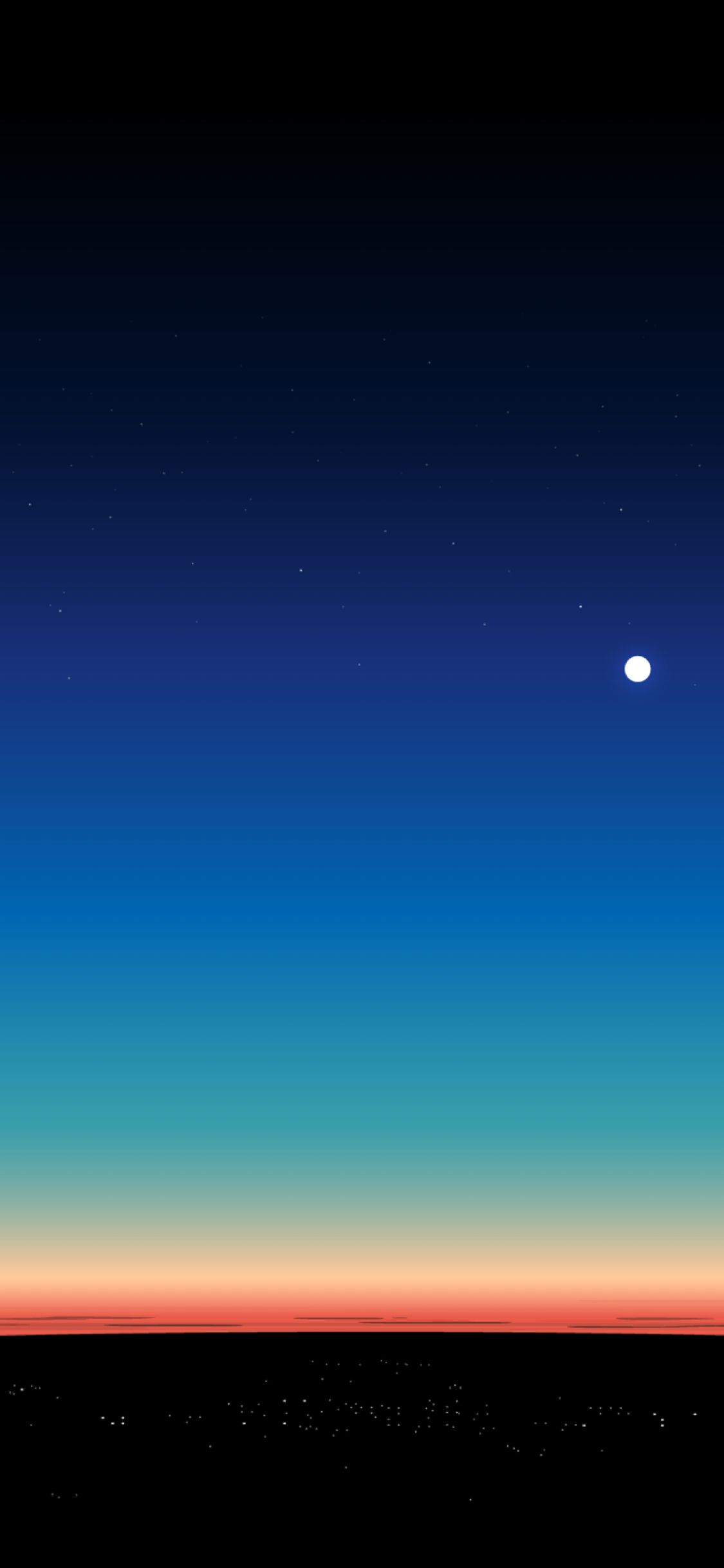 Cielo blu con luna, 1125x2436 Verticale, iPhone Plus