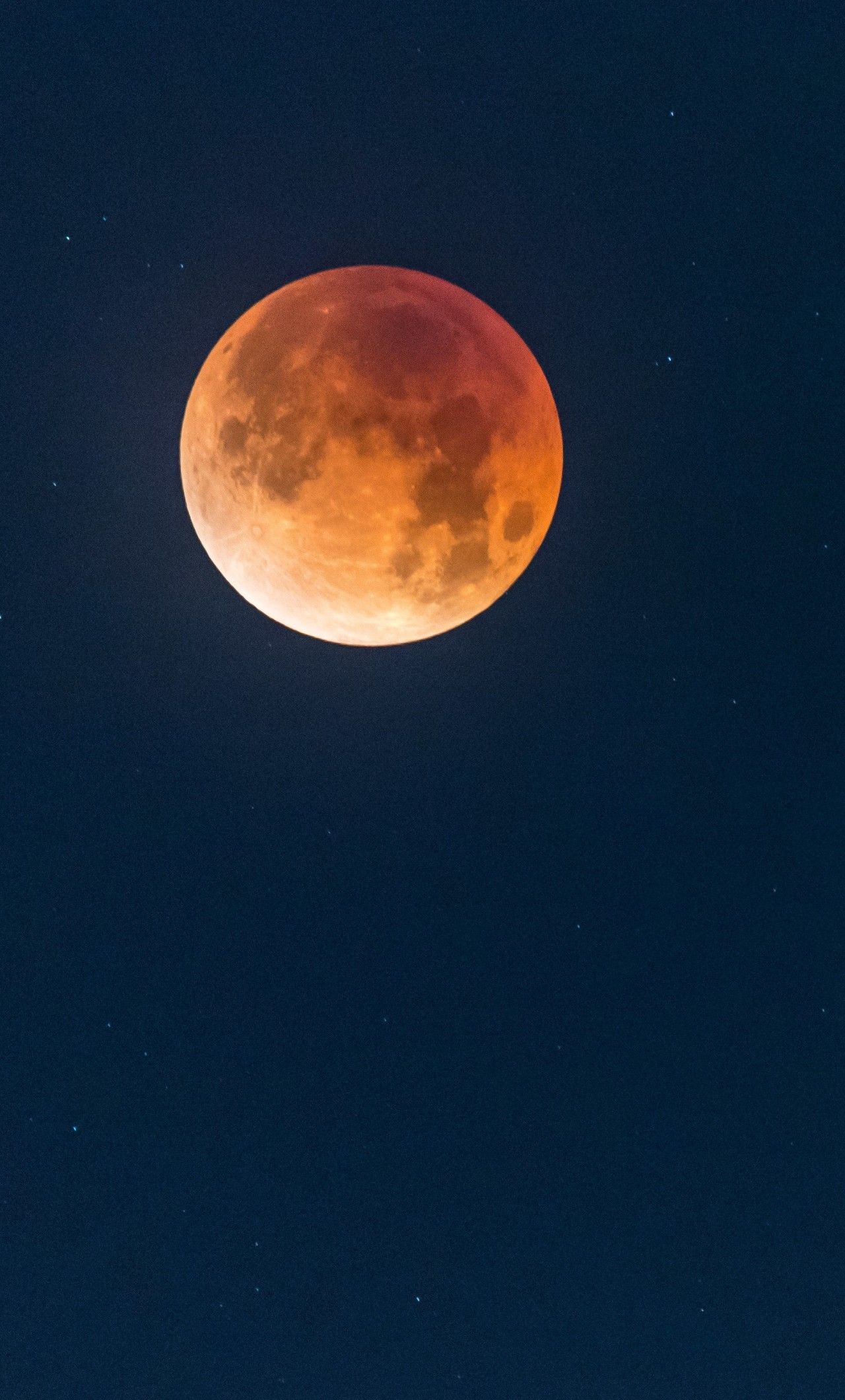Luna arancione eclissi cielo notturno, 1280x2120 Full HD Verticale, iPhone Air