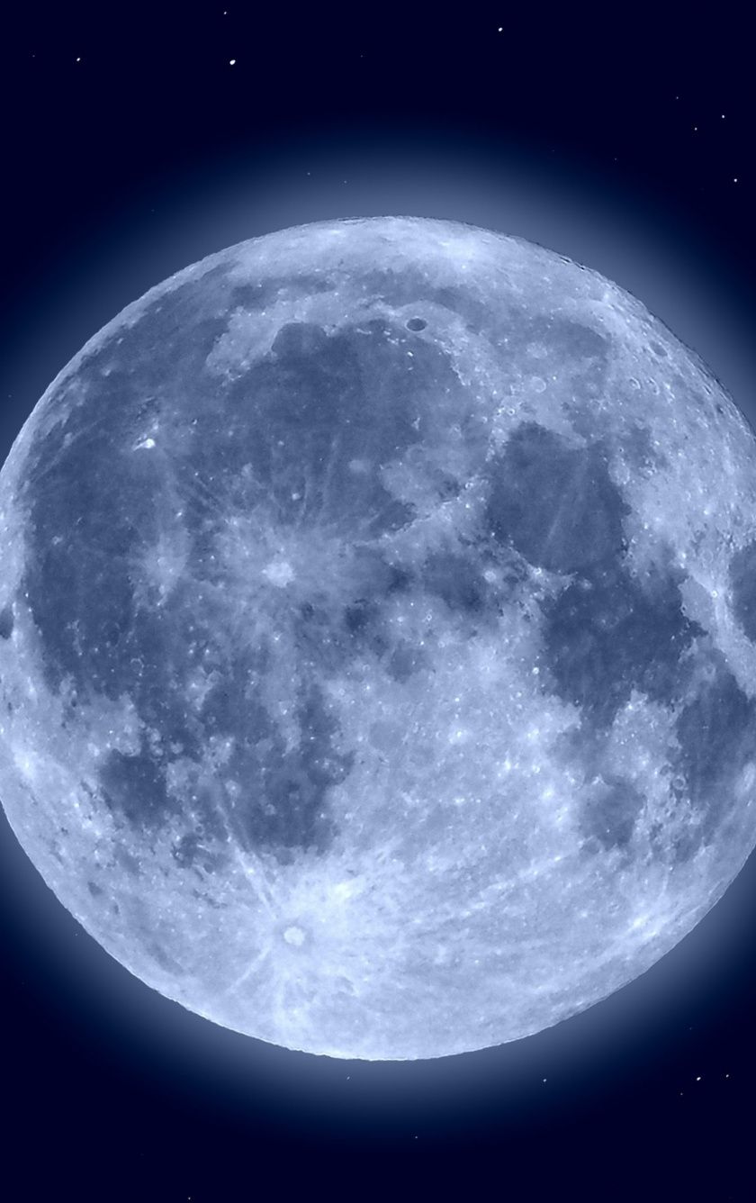 luna blu piena notte, 840x1336 Verticale, iPhone Plus