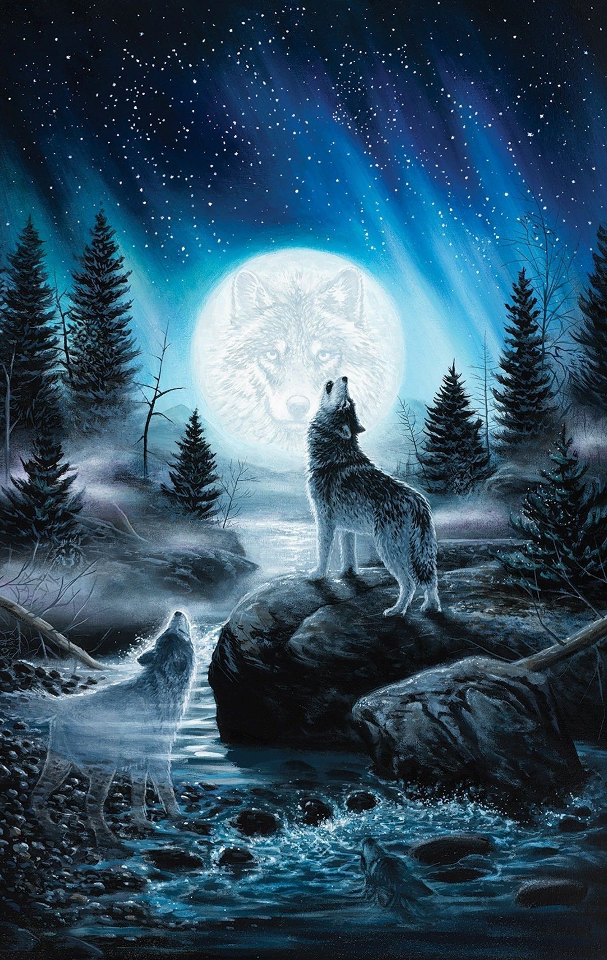 Lupo che ulula alla luna, 1200x1897 Full HD Verticale, iPhone Plus