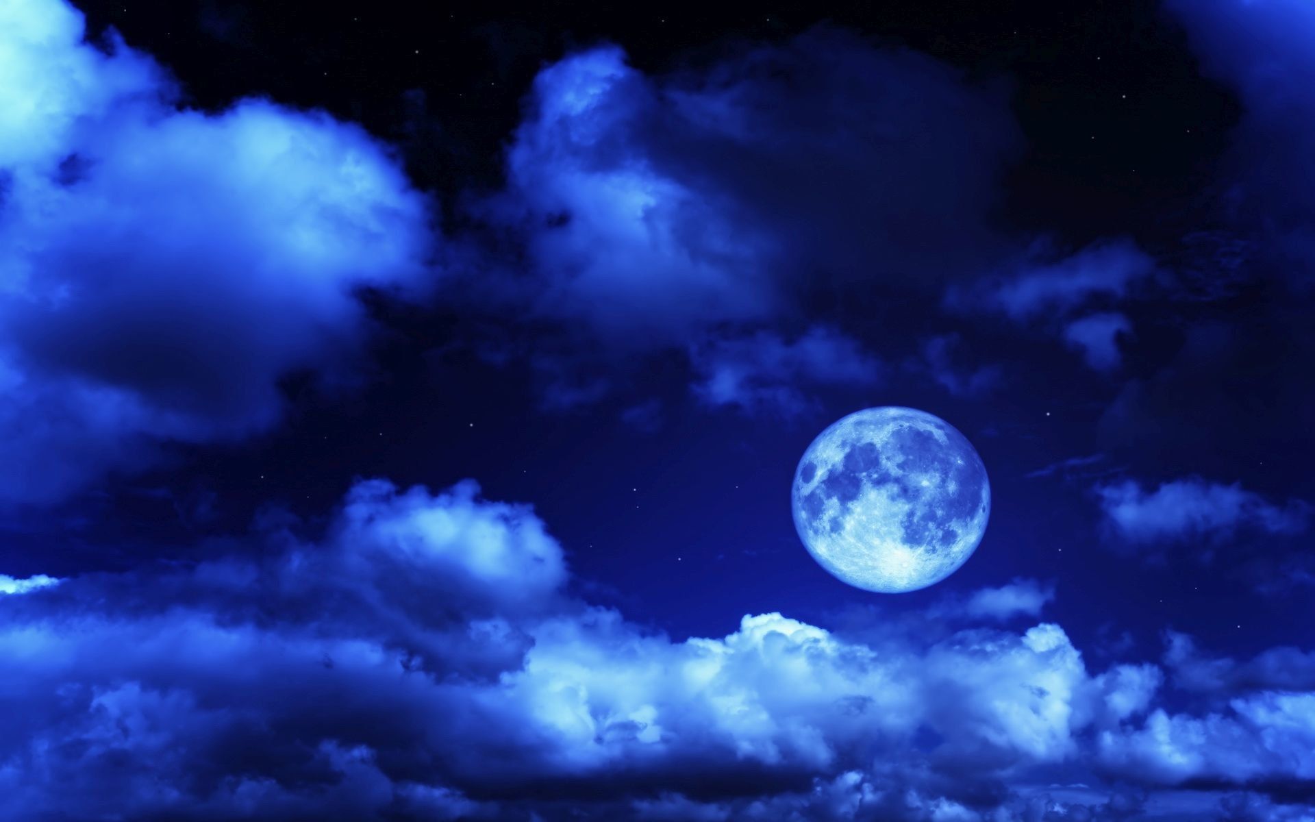 Luna piena tra nuvole blu, 1920x1200 Full HD+, Laptop