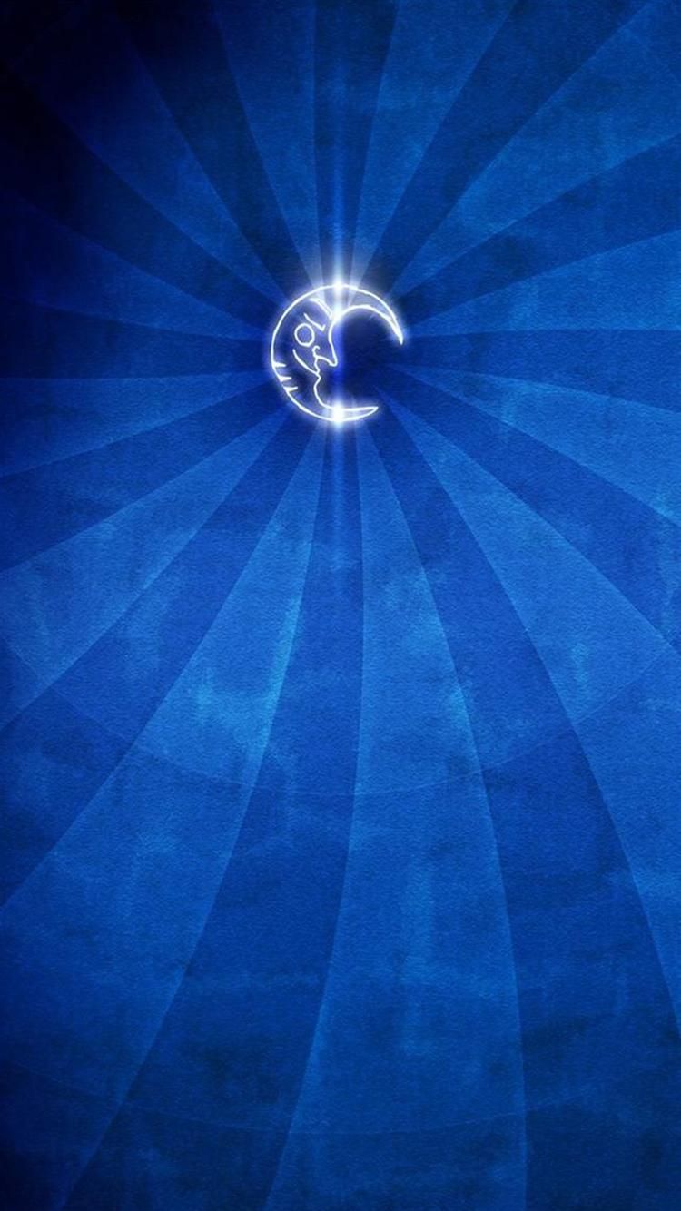 Luna crescente blu raggiante, 750x1334 Verticale, iPhone Plus