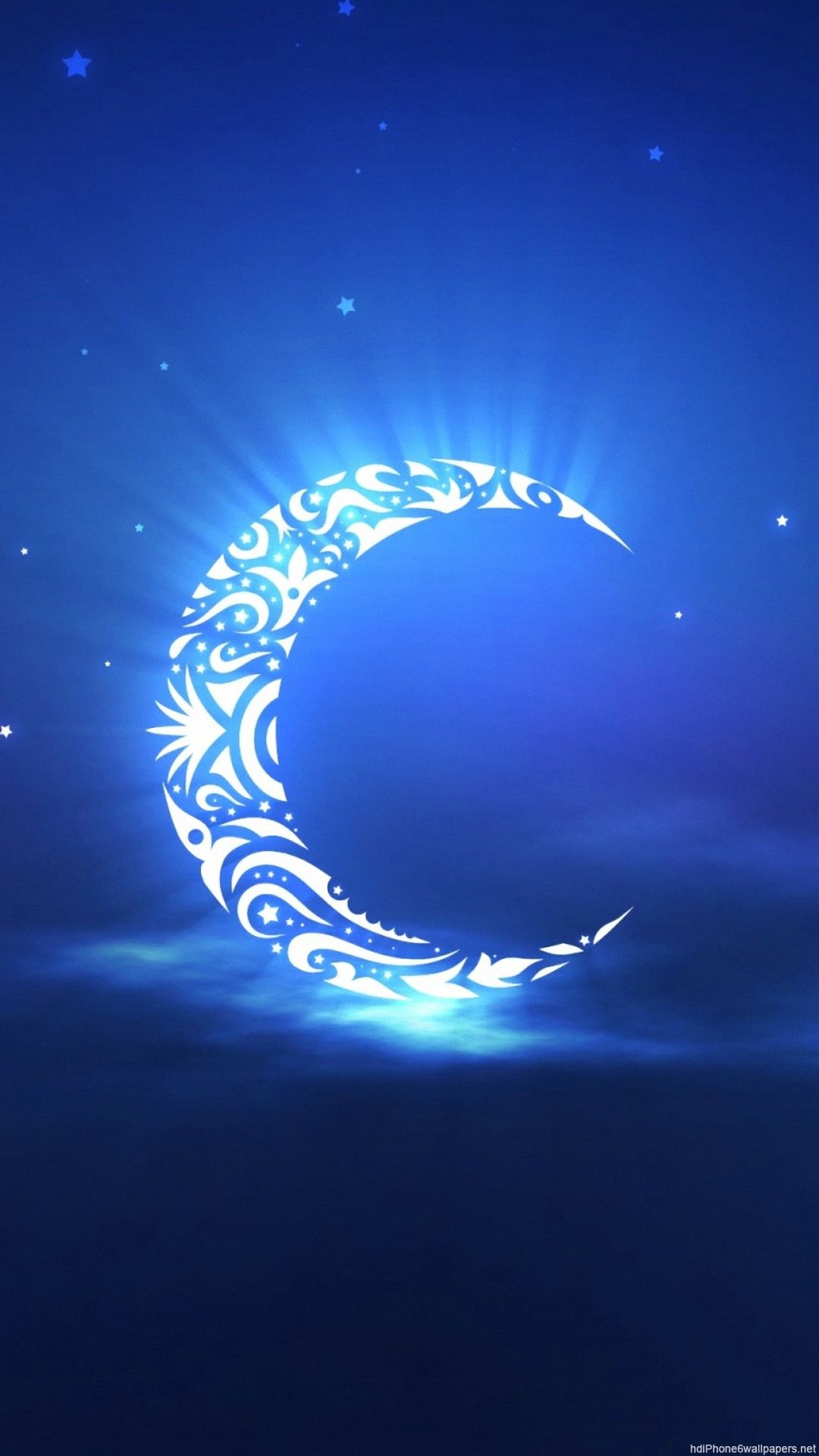 Luna crescente decorativa blu, 1080x1920 Full HD Verticale, iPhone Air