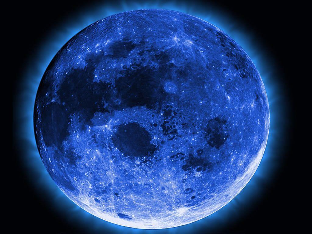 Luna blu piena, sfondo nero, 1024x768 HD, Desktop