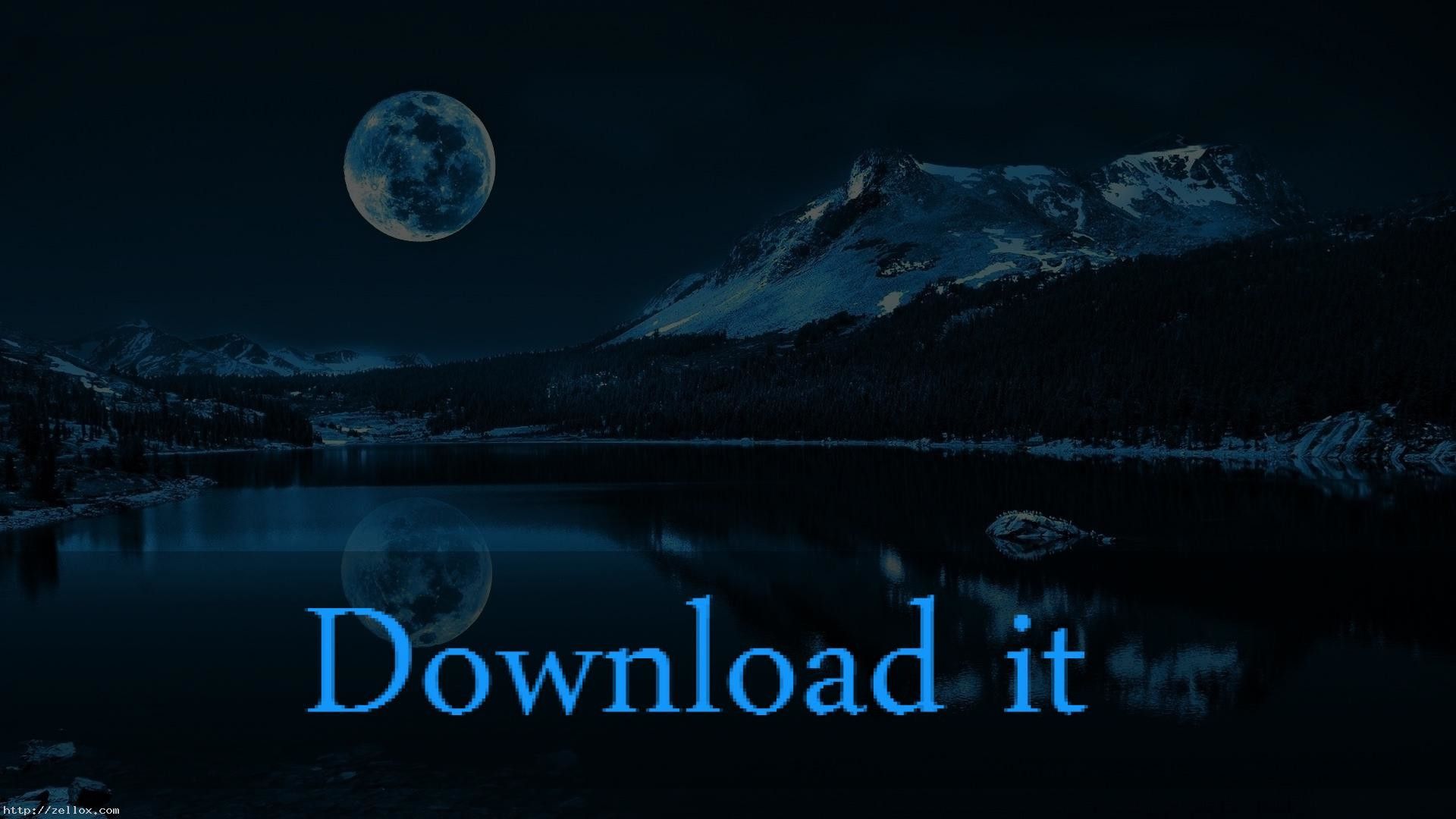 Luna blu su montagne notturne, 1920x1080 Full HD 1080p, PC Desktop