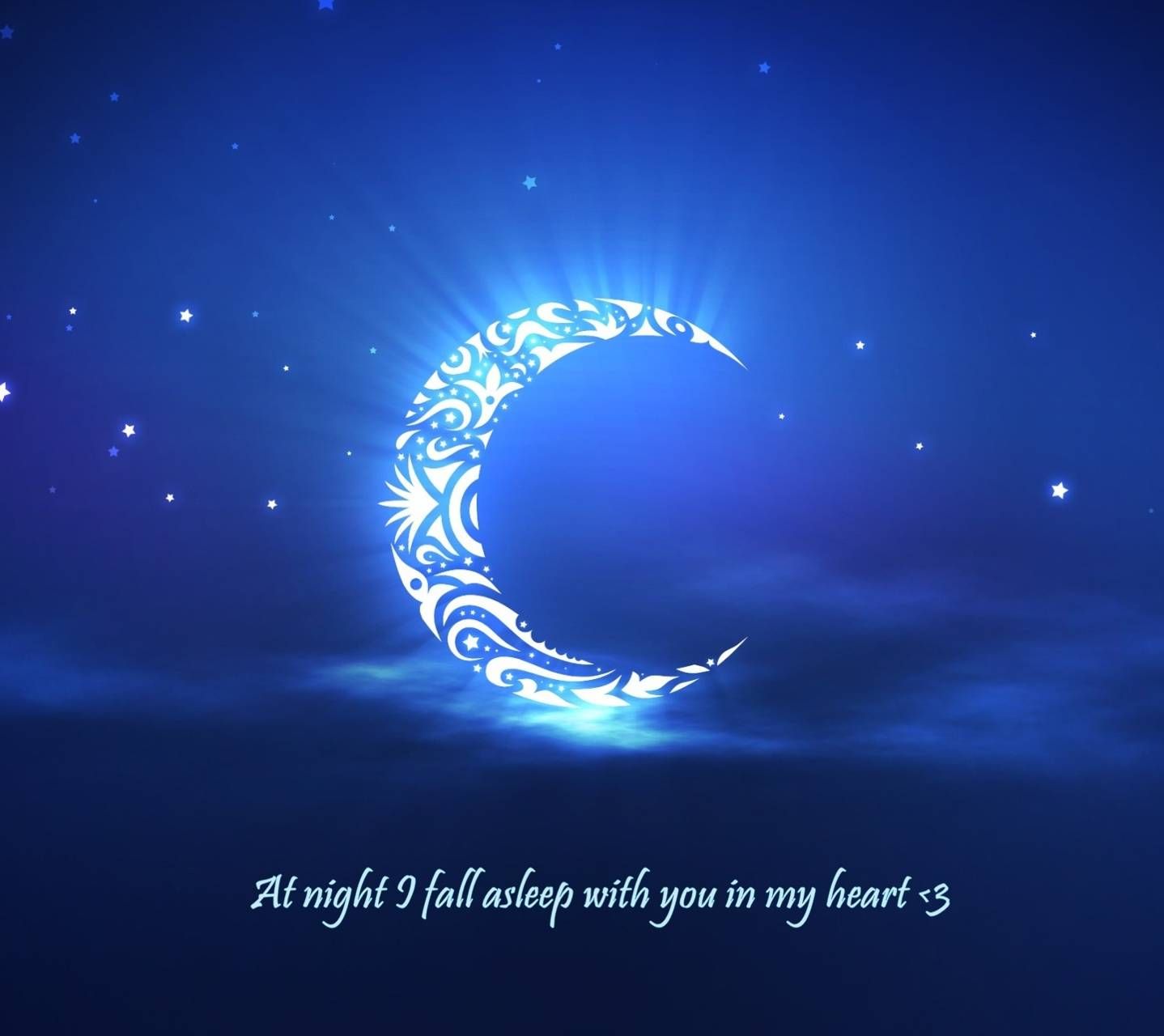 Luna crescente decorativa blu, 1438x1280 HD, Desktop