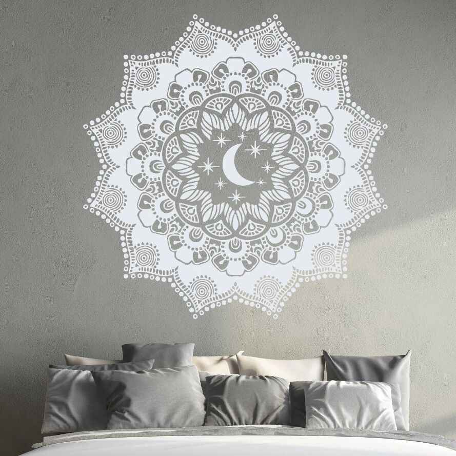 Mandala boho con luna e stelle, 889x889 HD, Desktop