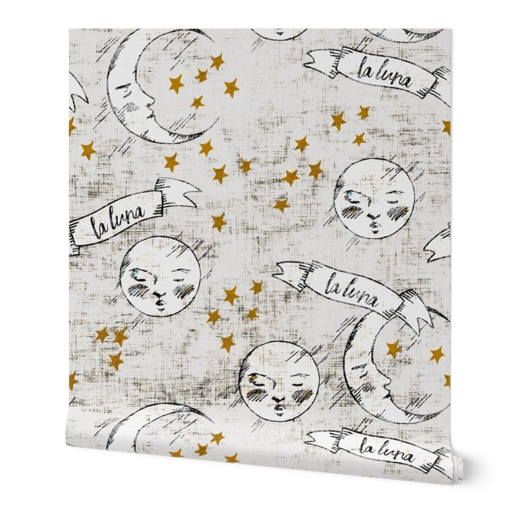 Luna e stelle boho disegnate, 1024x1024 HD, PC