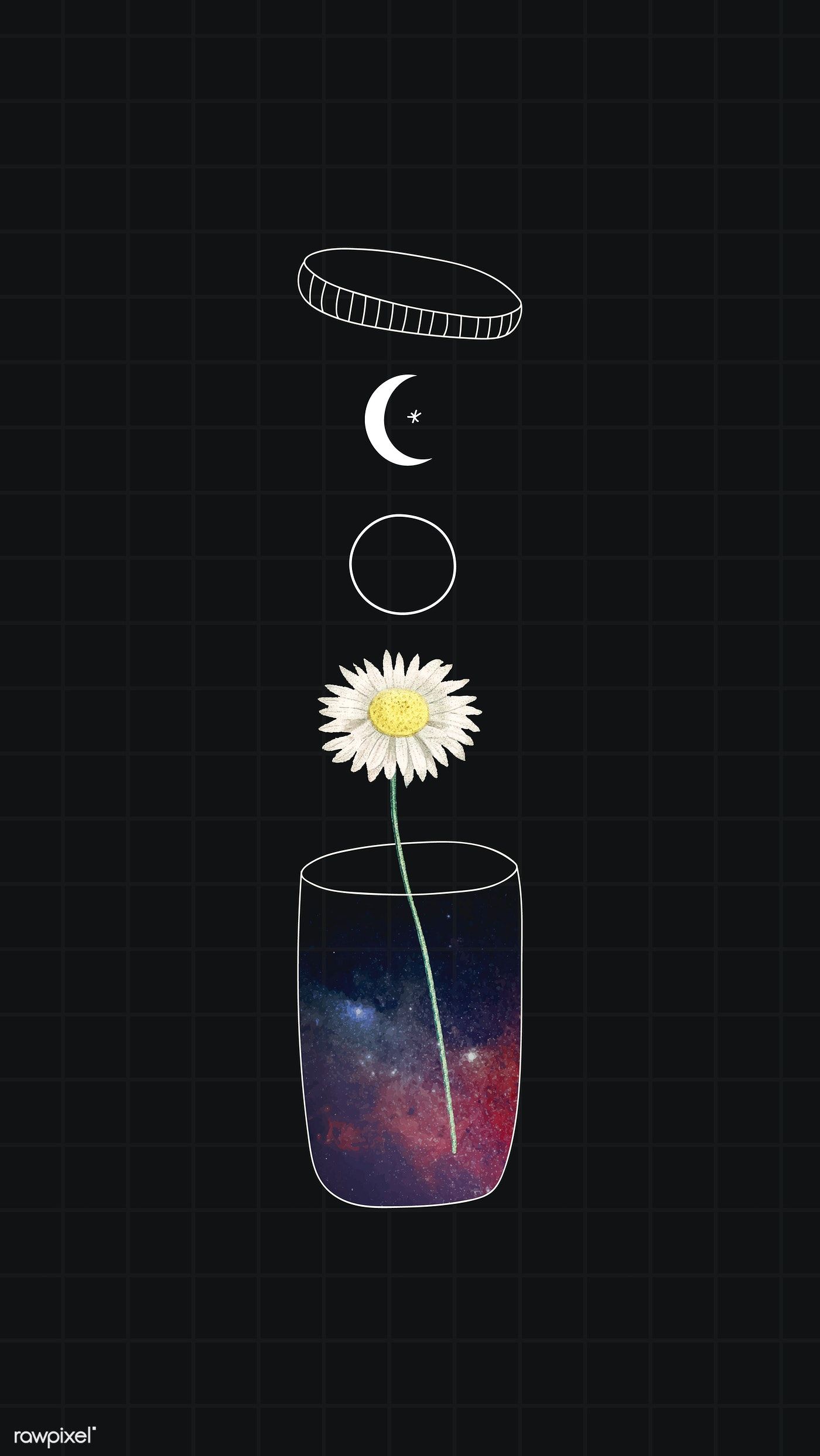 Margherita luna bicchiere galassia minimal, 1400x2488 Verticale, Mobile