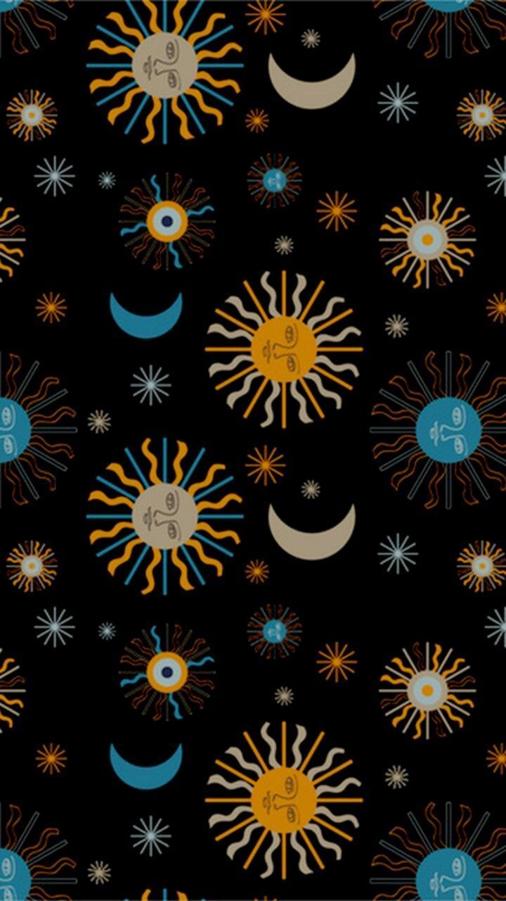 Sole e luna boho celeste, 720x1280 Full HD Verticale, Smartphone