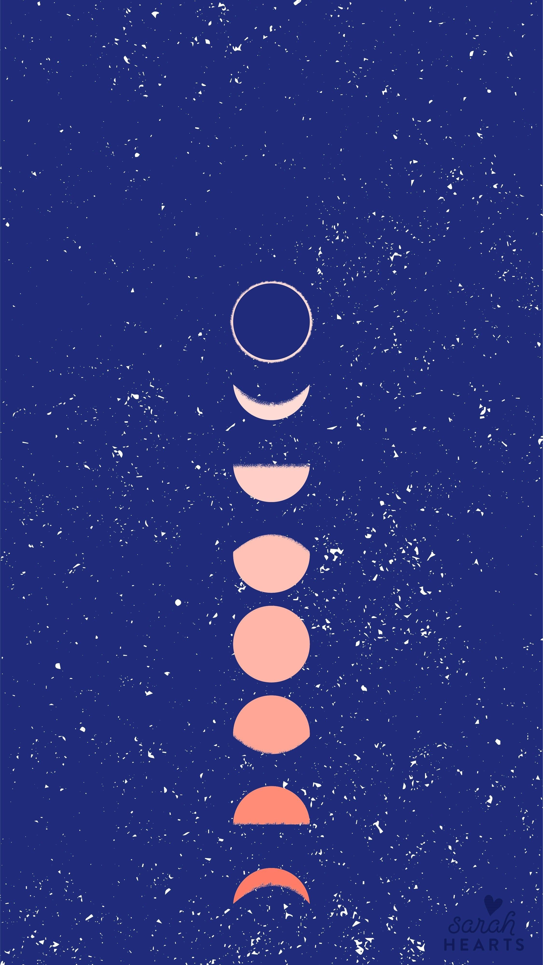 Fasi lunari blu e rosa, 2251x4000 Verticale, Telefono