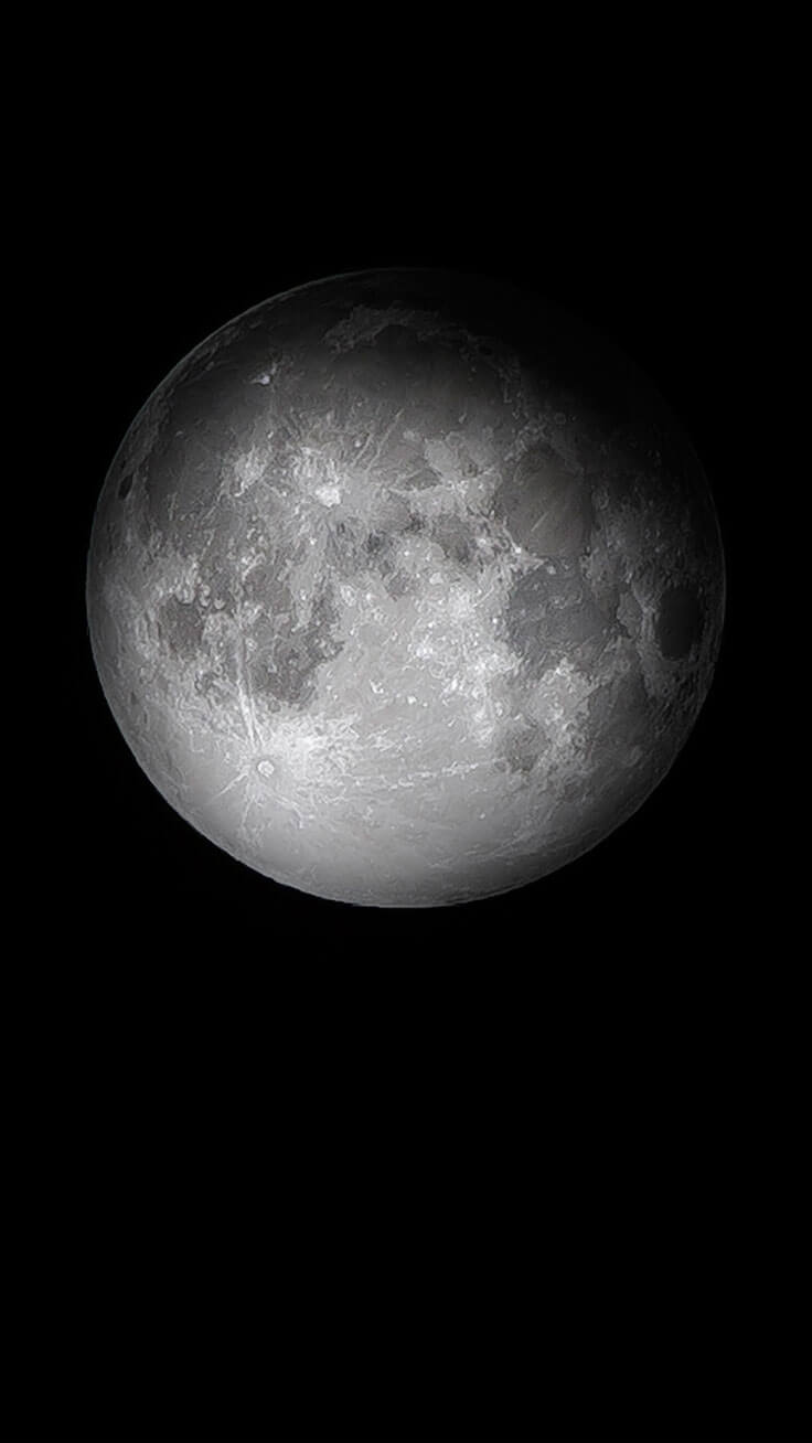 Luna piena su nero, 736x1308 Verticale, iPhone Plus