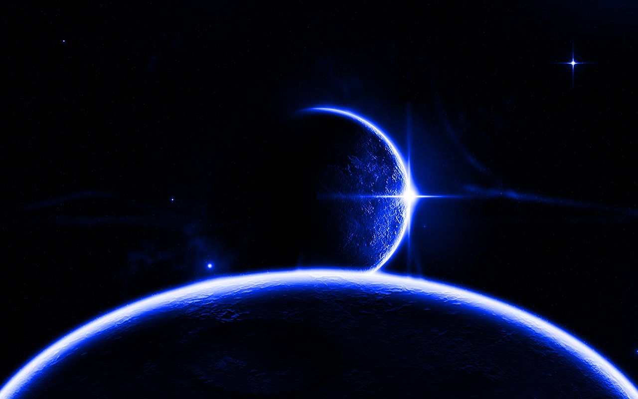 Luna blu spazio stelle, 1280x800 HD, Desktop