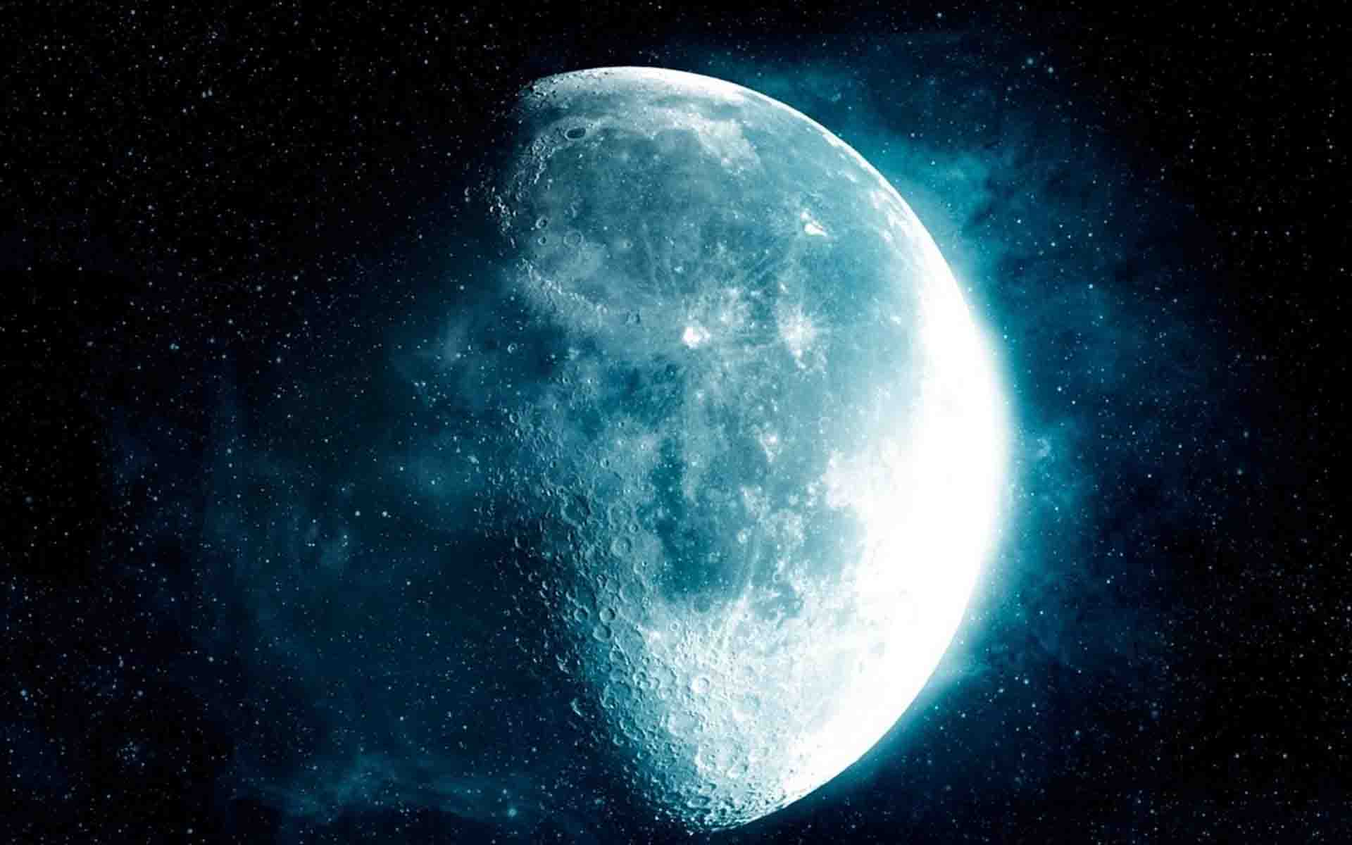 Luna blu nello spazio, 1920x1200 WUXGA, PC
