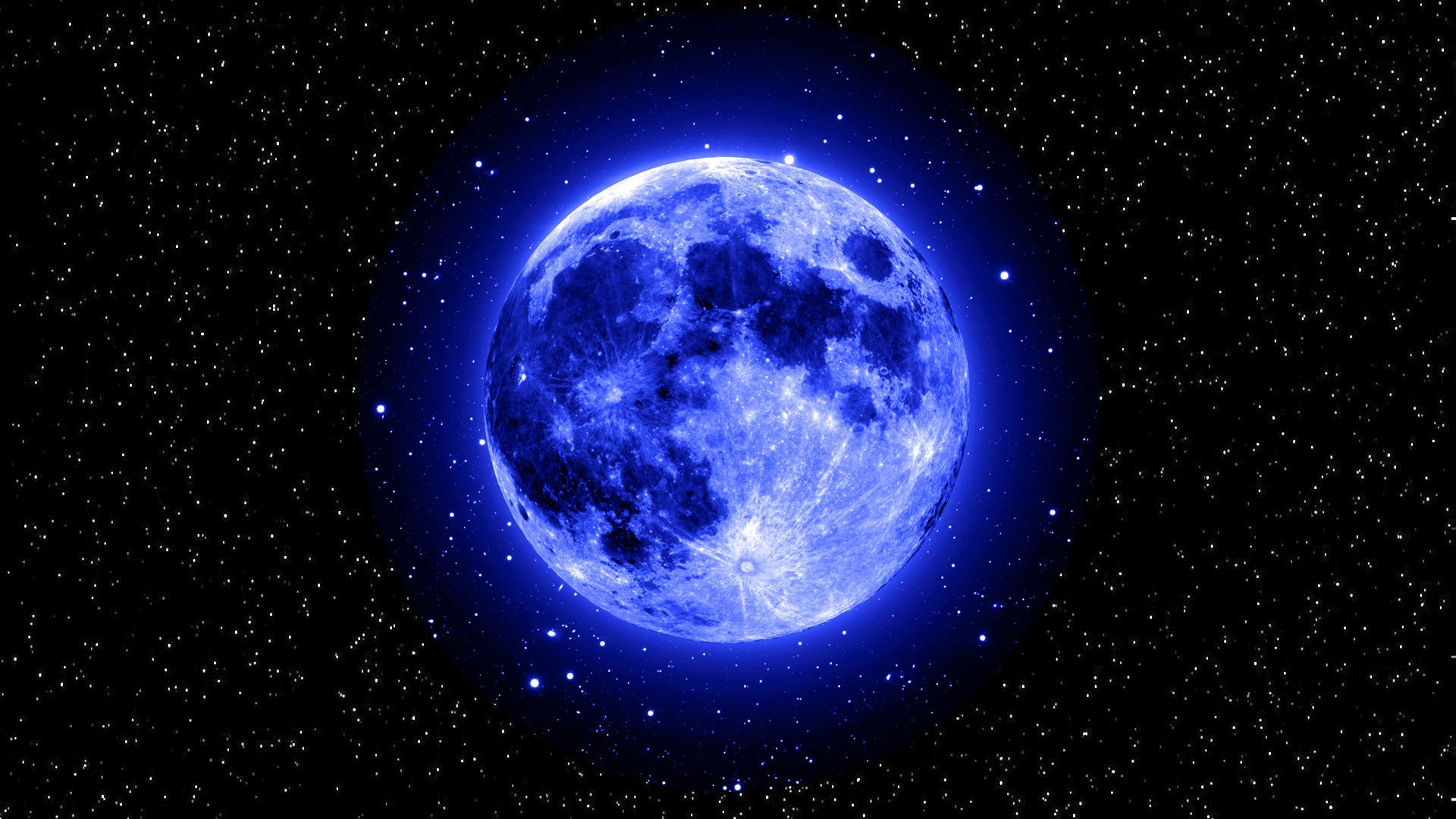 Luna blu piena stellata, 1920x1080 Full HD 1080p, PC Desktop