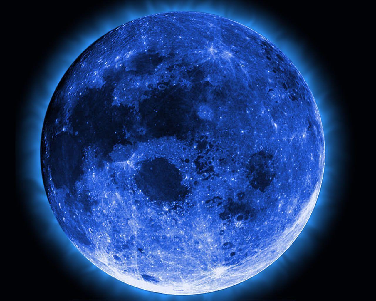 Luna blu su sfondo nero, 1280x1024 HD, Desktop