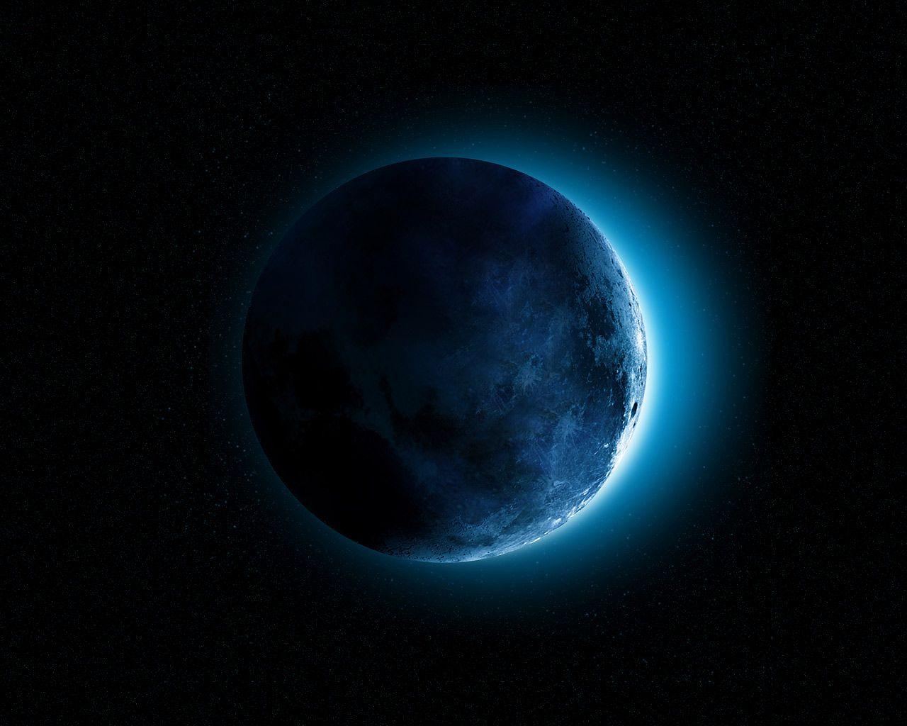 Luna blu su sfondo nero, 1280x1024 HD, Desktop