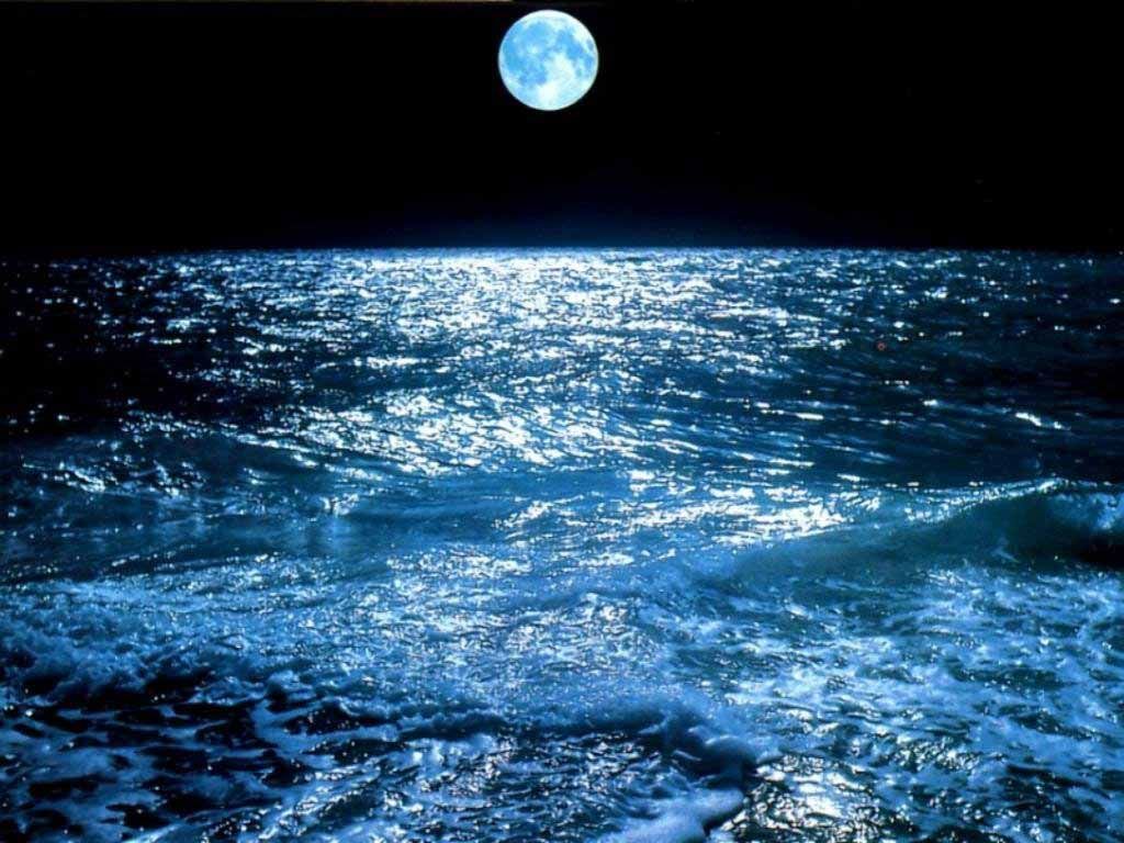Luna blu crescente scuro, 1920x1080 Full HD 1080p, Desktop