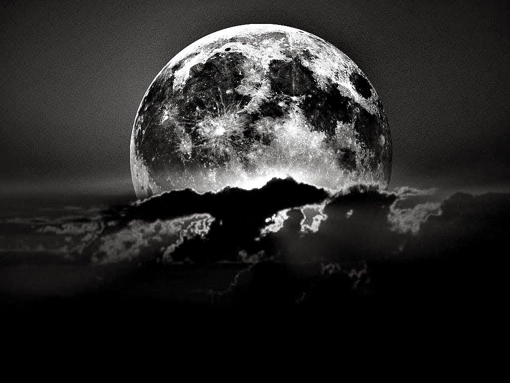 Luna nera con nuvole, 1024x768 HD, Desktop