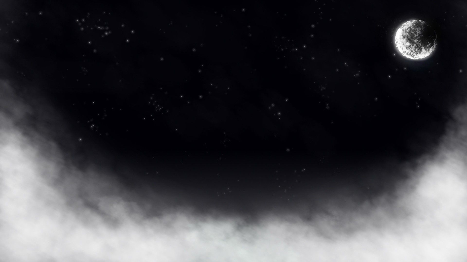 Luna nera con nebbia stellata, 1920x1080 Full HD 1080p, PC Desktop