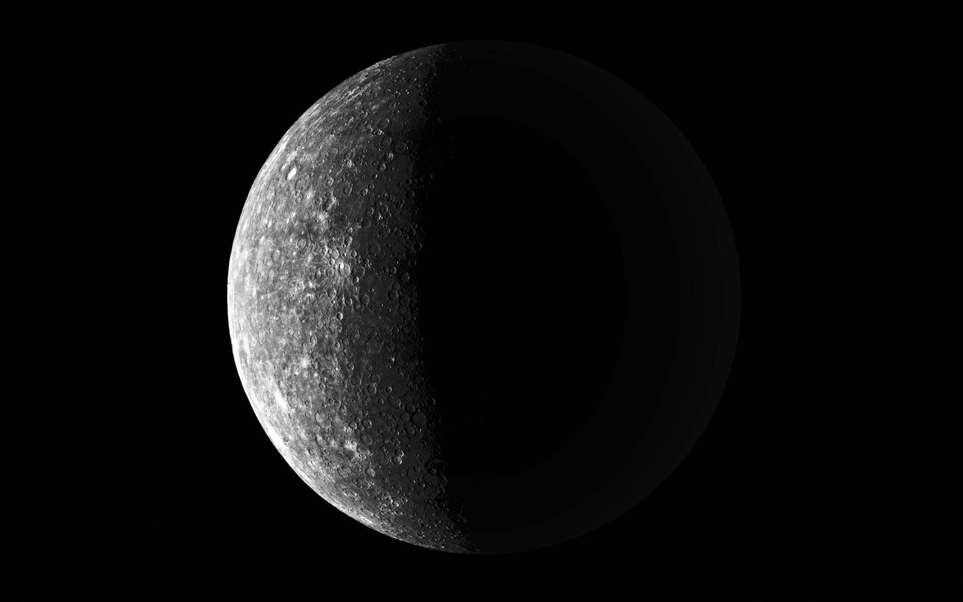 Luna nera crateri sfondo scuro, 1920x1200 WUXGA, Desktop