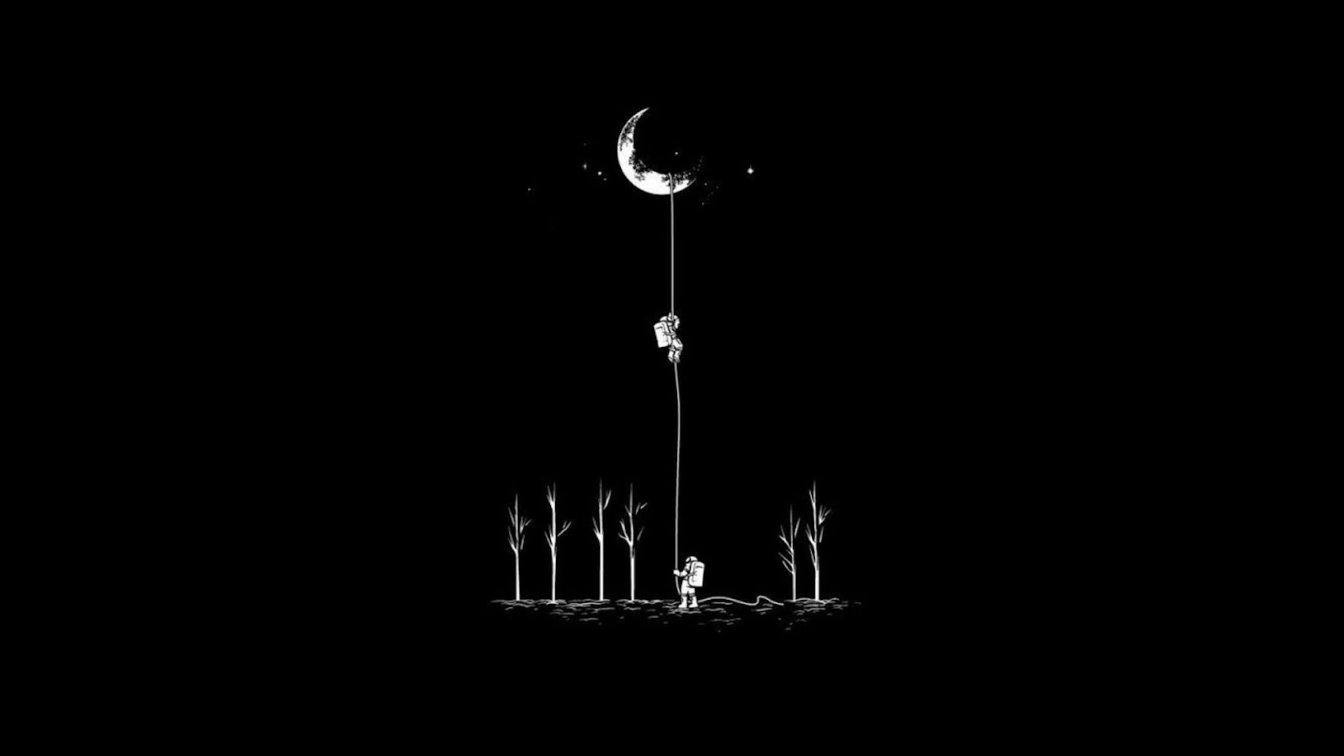 Bambino che si arrampica verso luna, 1920x1080 Full HD, PC Desktop