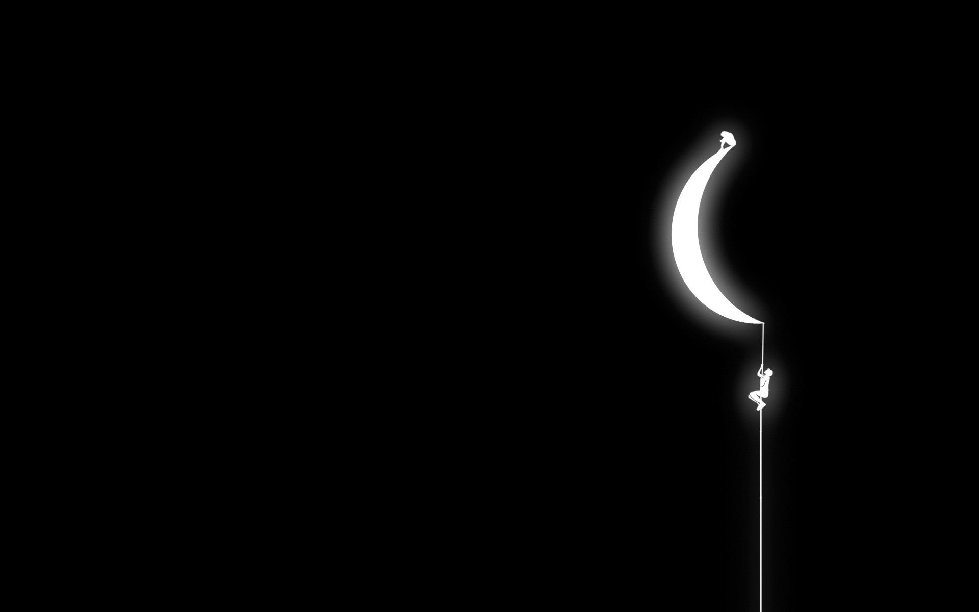 Luna crescente bianca su nero, 1920x1200 Full HD+ WUXGA, Laptop